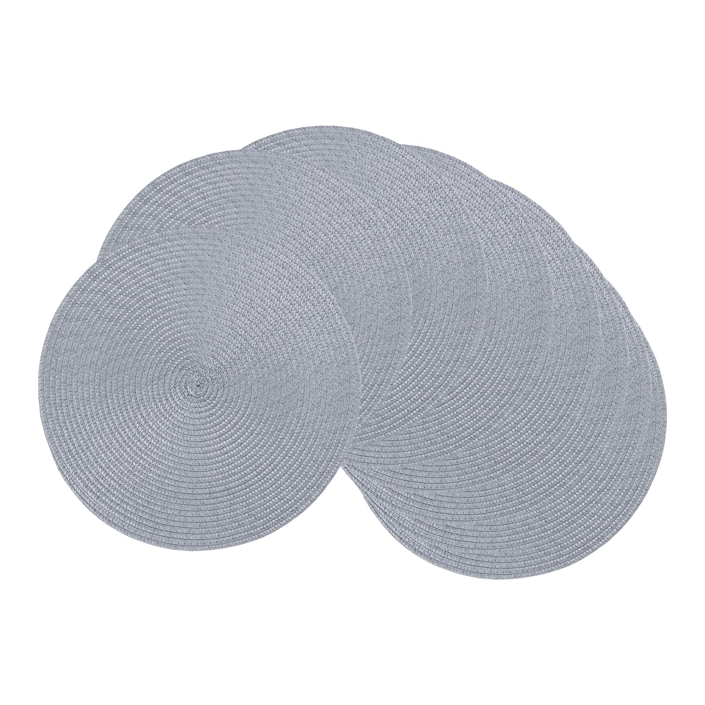 Unique Bargains Rustic Placemats Set of 6 Woven Placemats Light Gray
