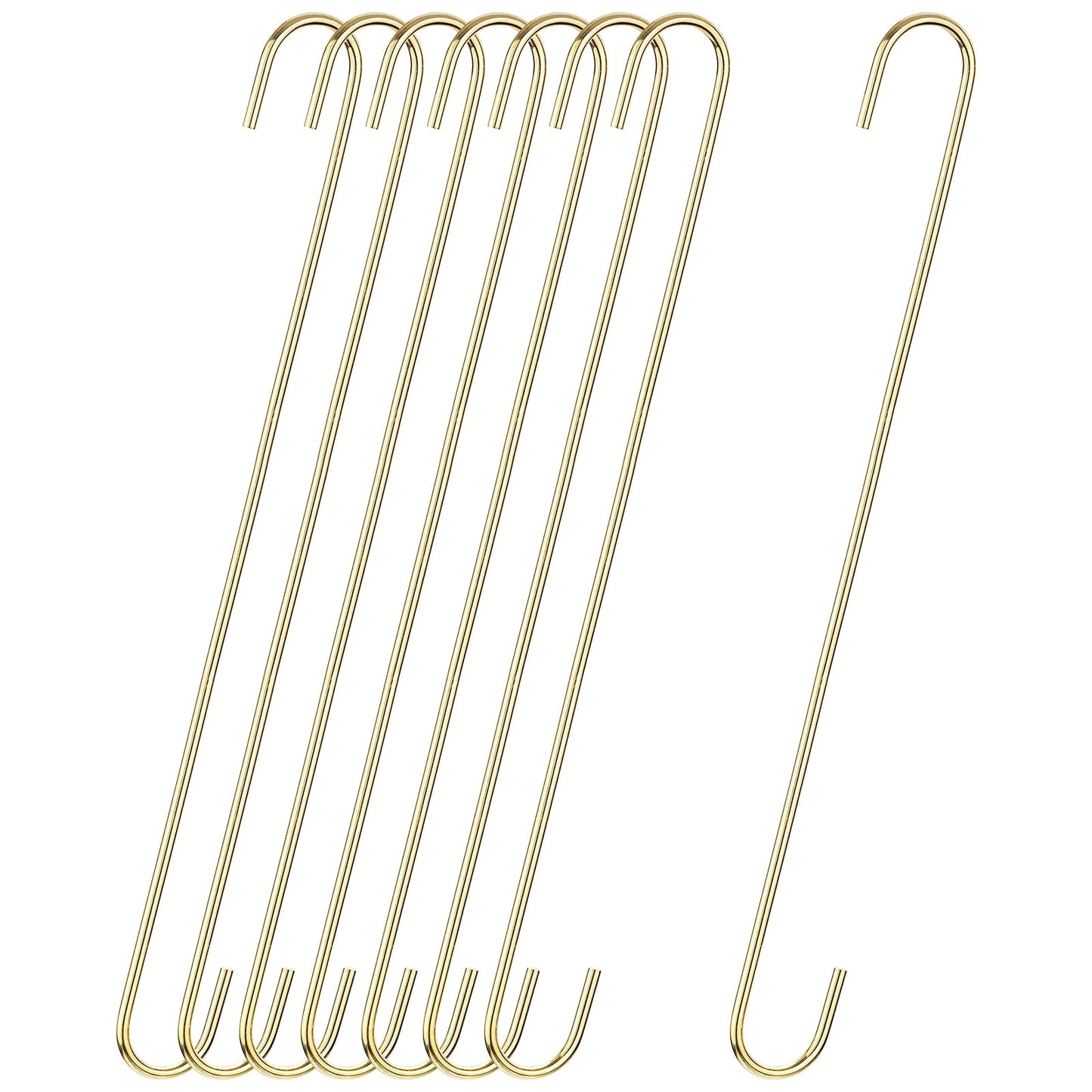 Unique Bargains S Hanging Hooks Extra Long Hangers Gold Tone 16inch/400mm