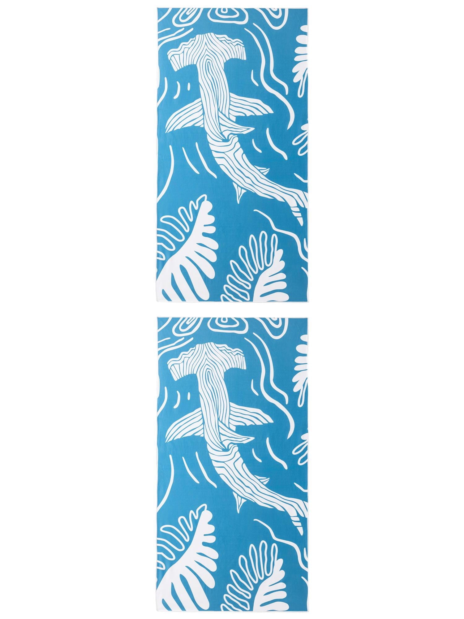 Unique Bargains Sand Free Soft Cartoon Beach Towel 2 Pack Light Green 63"x31"