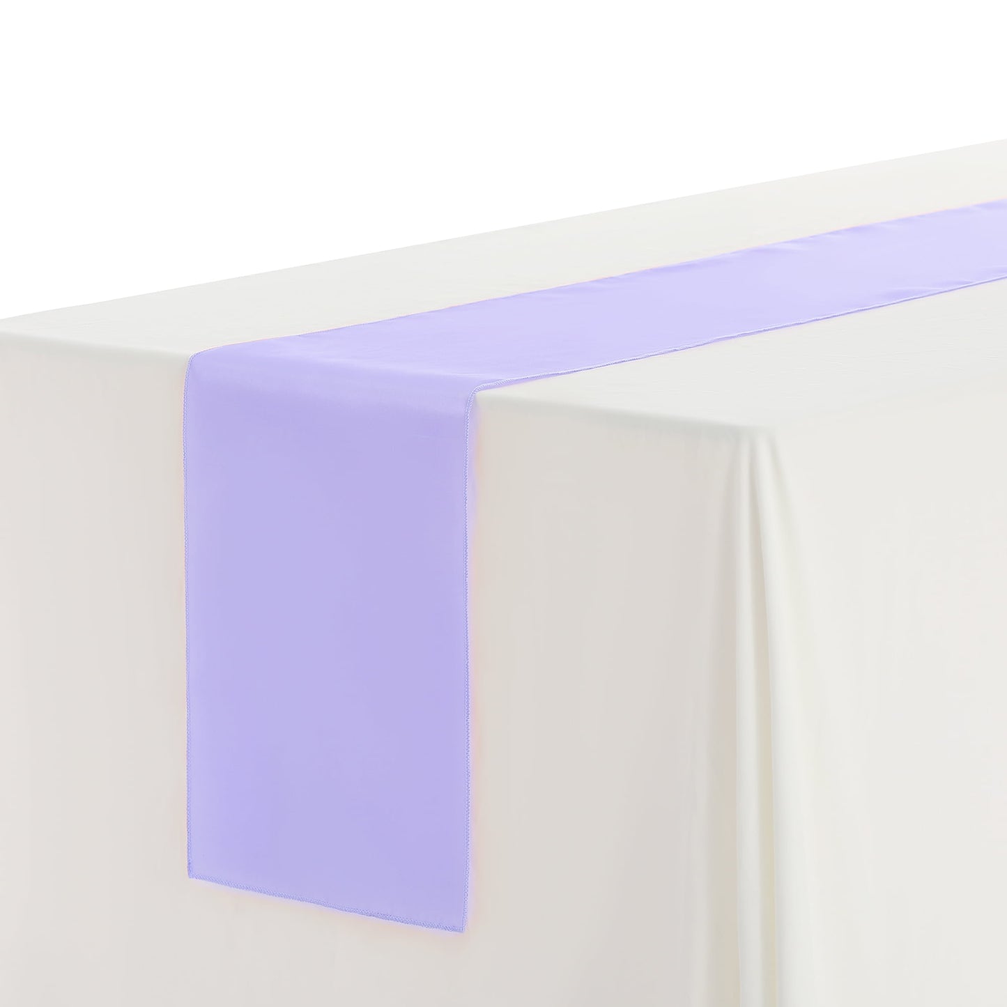 Unique Bargains Satin Silk Polyester Table Runners for Wedding Parties (10 Count) Light Purple 12"x108"