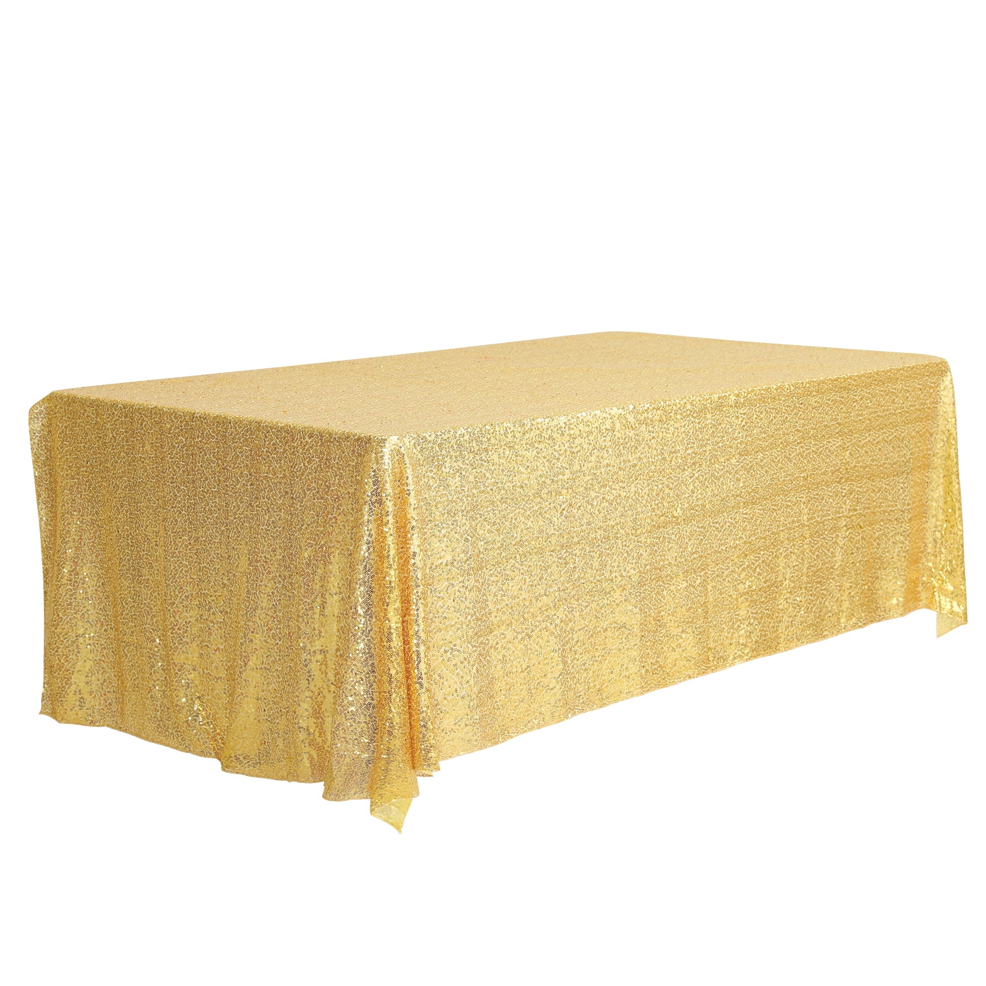Unique Bargains Sequin Table Covers for Dining Room Parties or Dances Tablecloths Gold 47"x83"