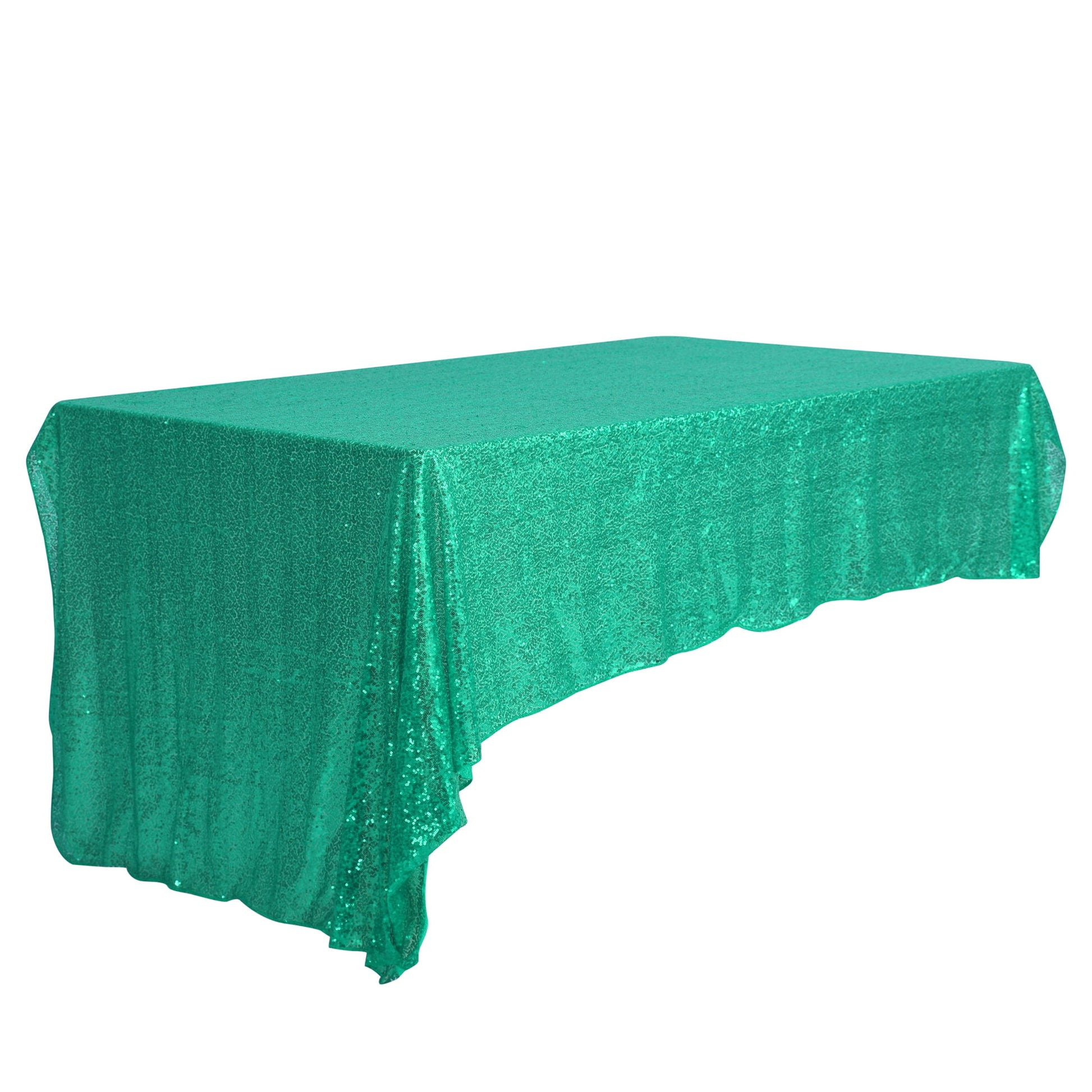 Unique Bargains Sequin Table Covers for Dining Room Parties or Dances Tablecloths Green 71"x71"