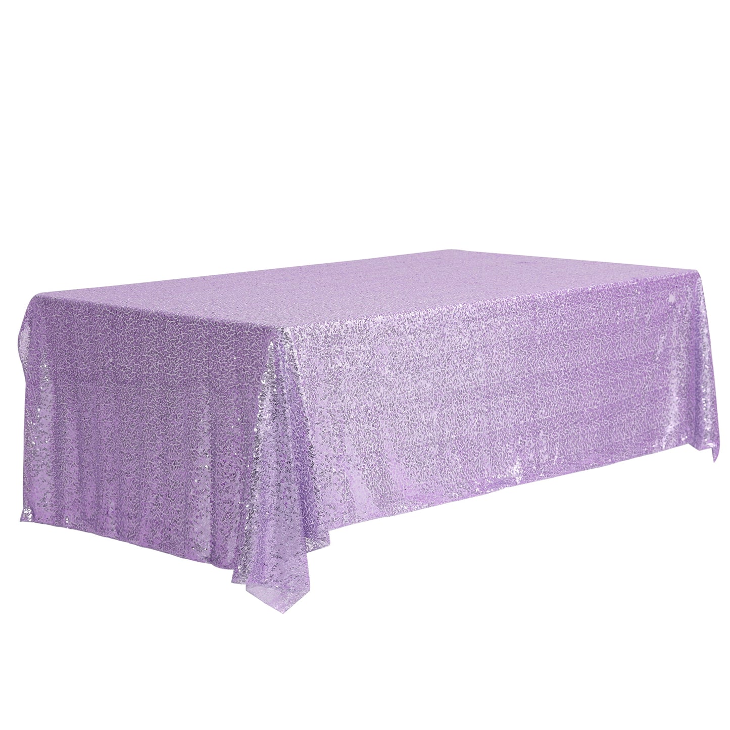 Unique Bargains Sequin Table Covers for Dining Room Parties or Dances Tablecloths Light Purple 47"x83"