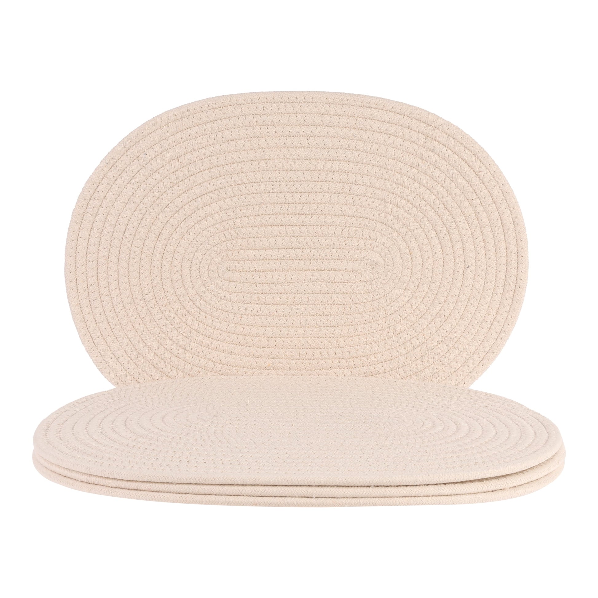 Unique Bargains Set of 4 Cotton Rope Placemats for Dining Table Decor Table Mat Khaki
