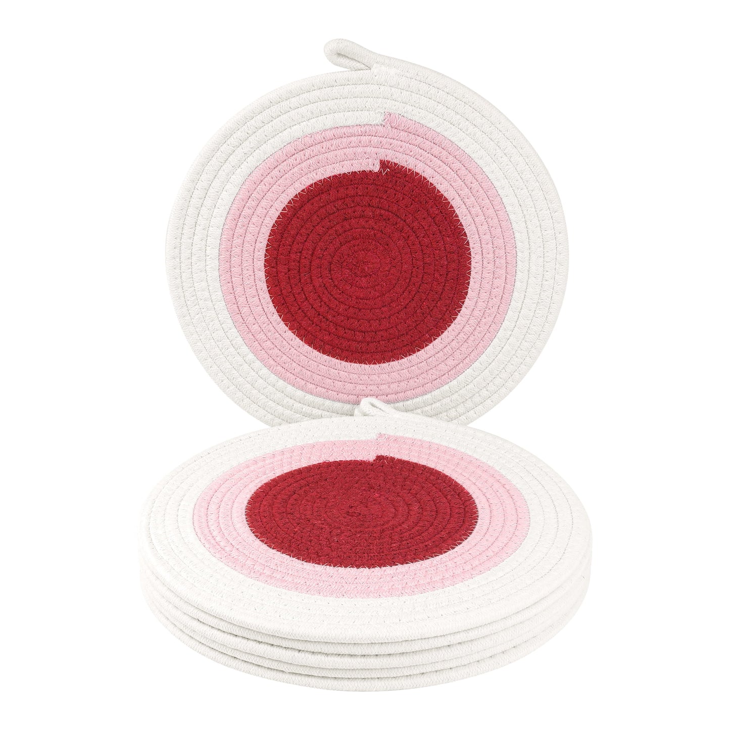 Unique Bargains Set of 6 Farmhouse Placemats for Dining Table Decor Indoor Outdoor Red