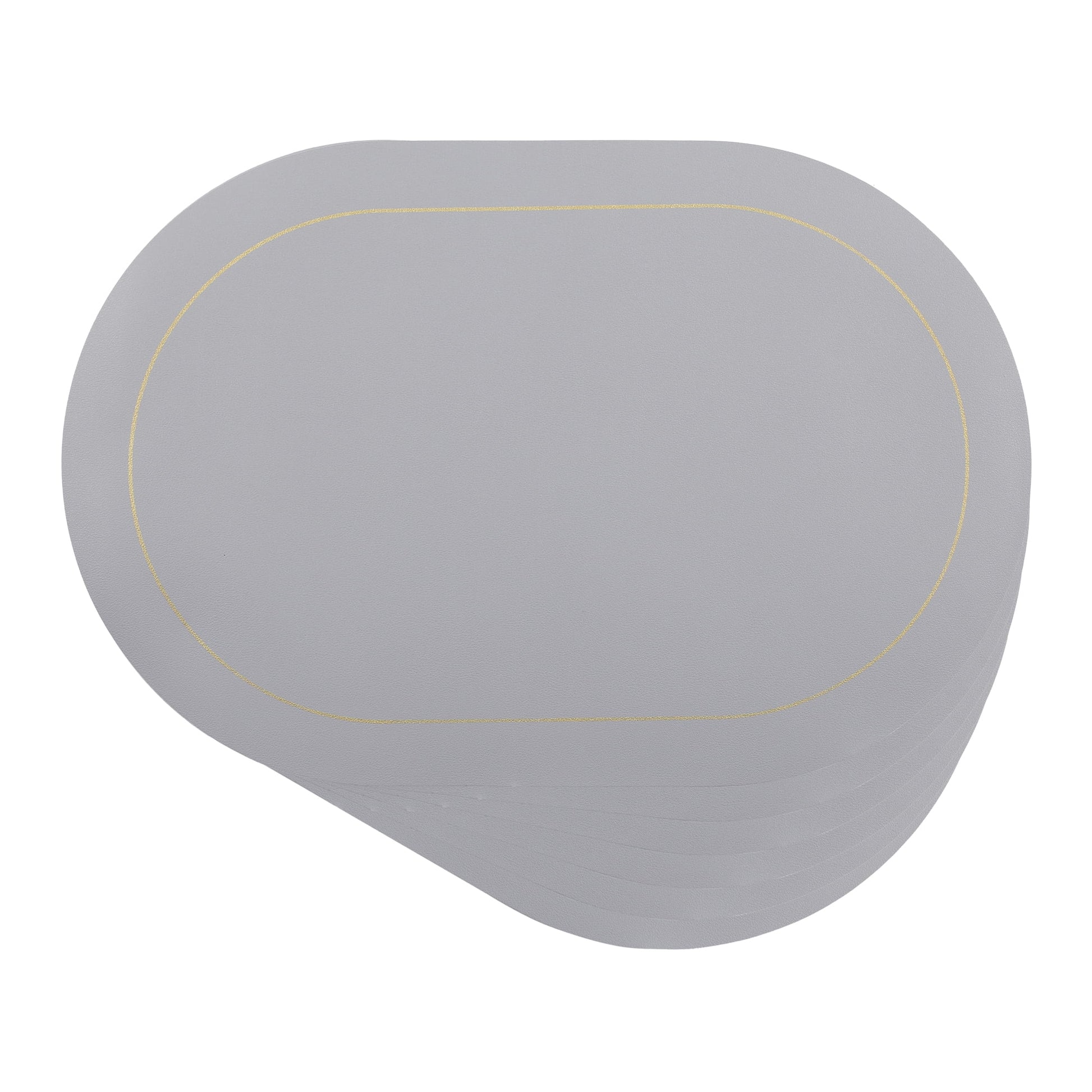 Unique Bargains Set of 6 Faux Leather Placemats Gray