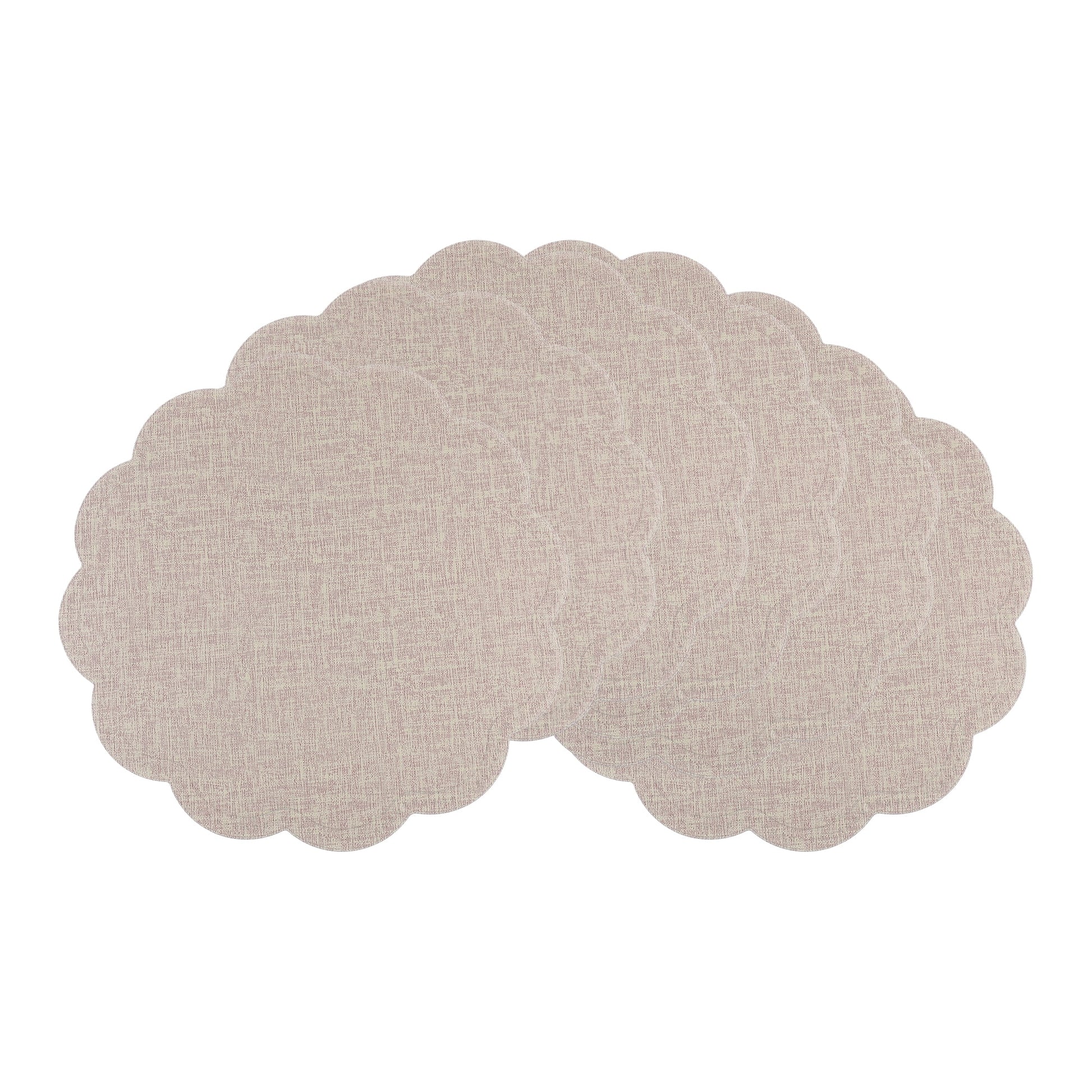 Unique Bargains Set of 6 Flower Placemats for Kitchen Beige 15*15in