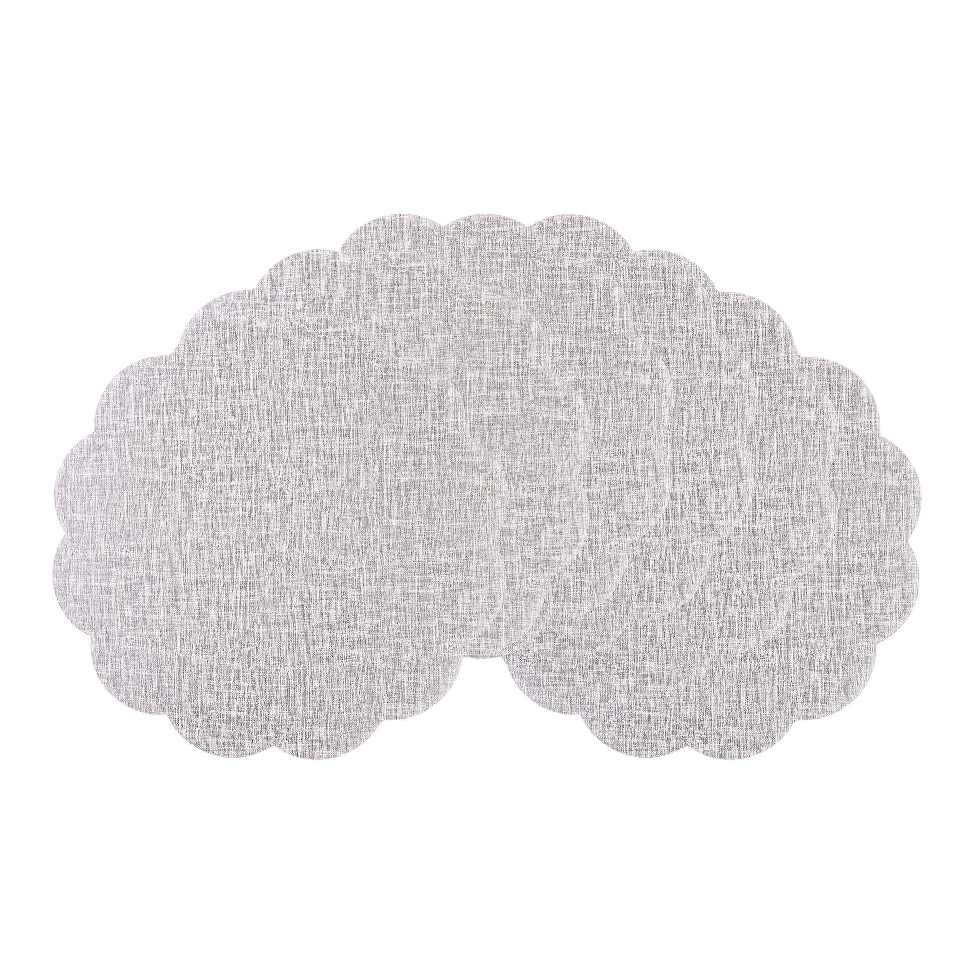 Unique Bargains Set of 6 Flower Placemats for Kitchen Gray 15*15in