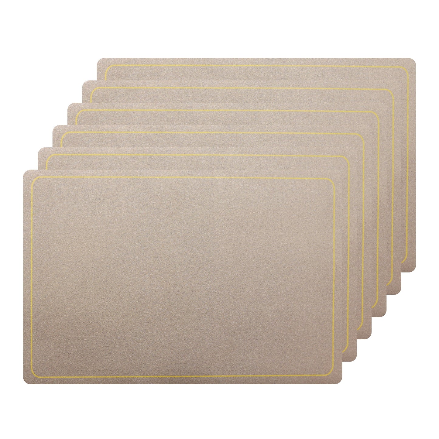 Unique Bargains Set of 6 Heat Resistant Faux Leather Placemats for Kitchen Dining Room Champagne