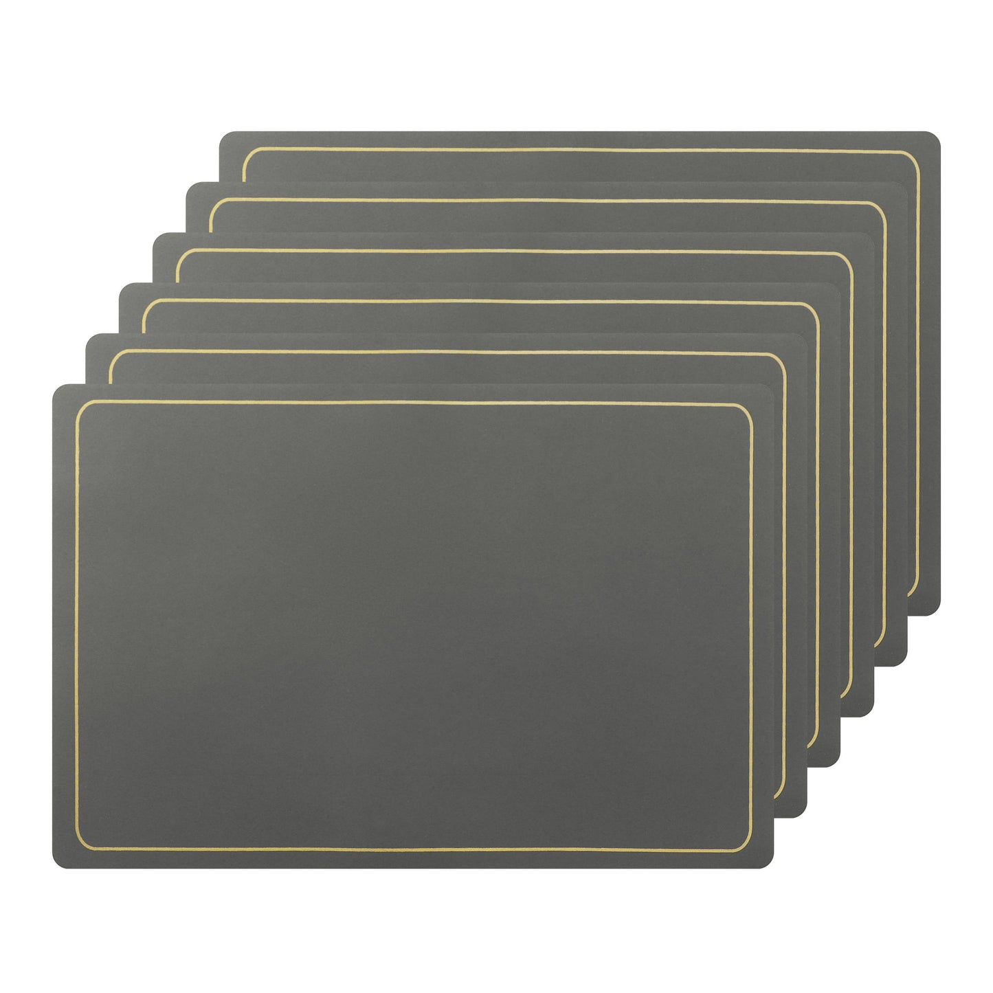 Unique Bargains Set of 6 Heat Resistant Faux Leather Placemats for Kitchen Dining Room Grey