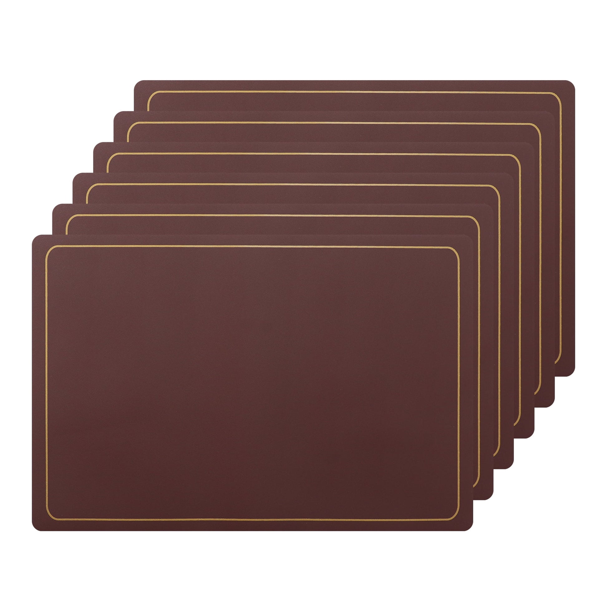 Unique Bargains Set of 6 Heat Resistant Faux Leather Placemats for Kitchen Dining Room Wine Red