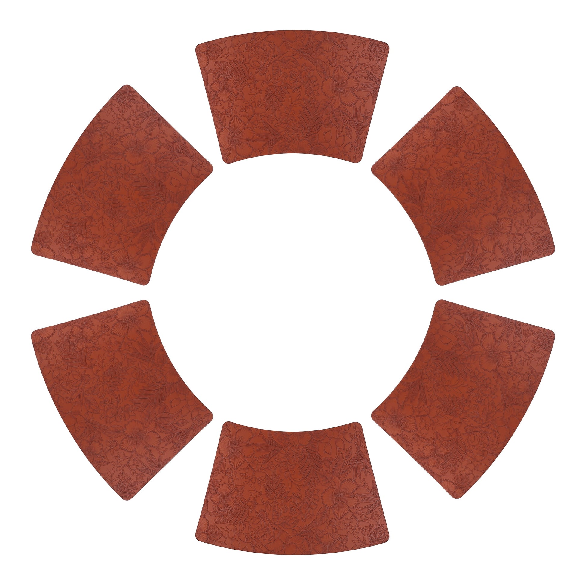 Unique Bargains Set of 6 Place Mat Faux Leather Table Placemats Washable Brown 19x12in