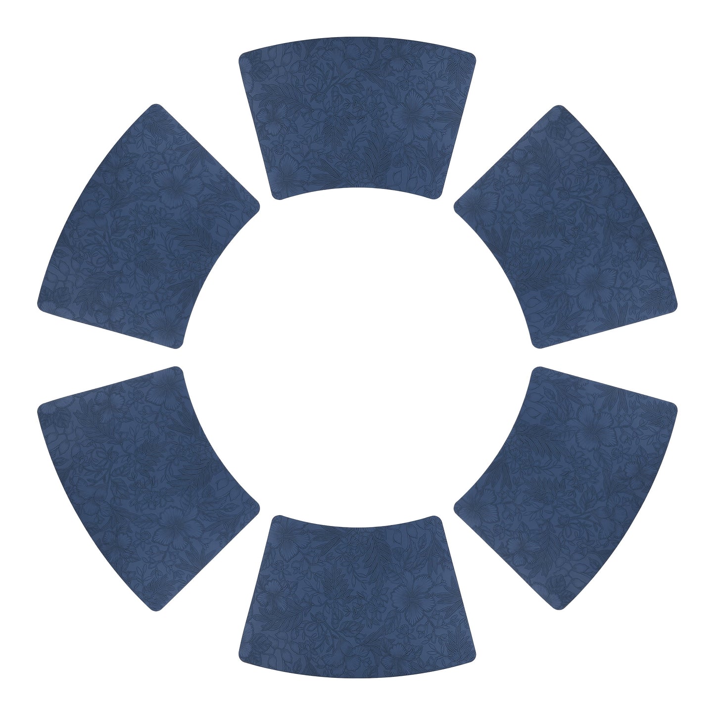 Unique Bargains Set of 6 Place Mat Faux Leather Table Placemats Washable Dark Blue 19x12in