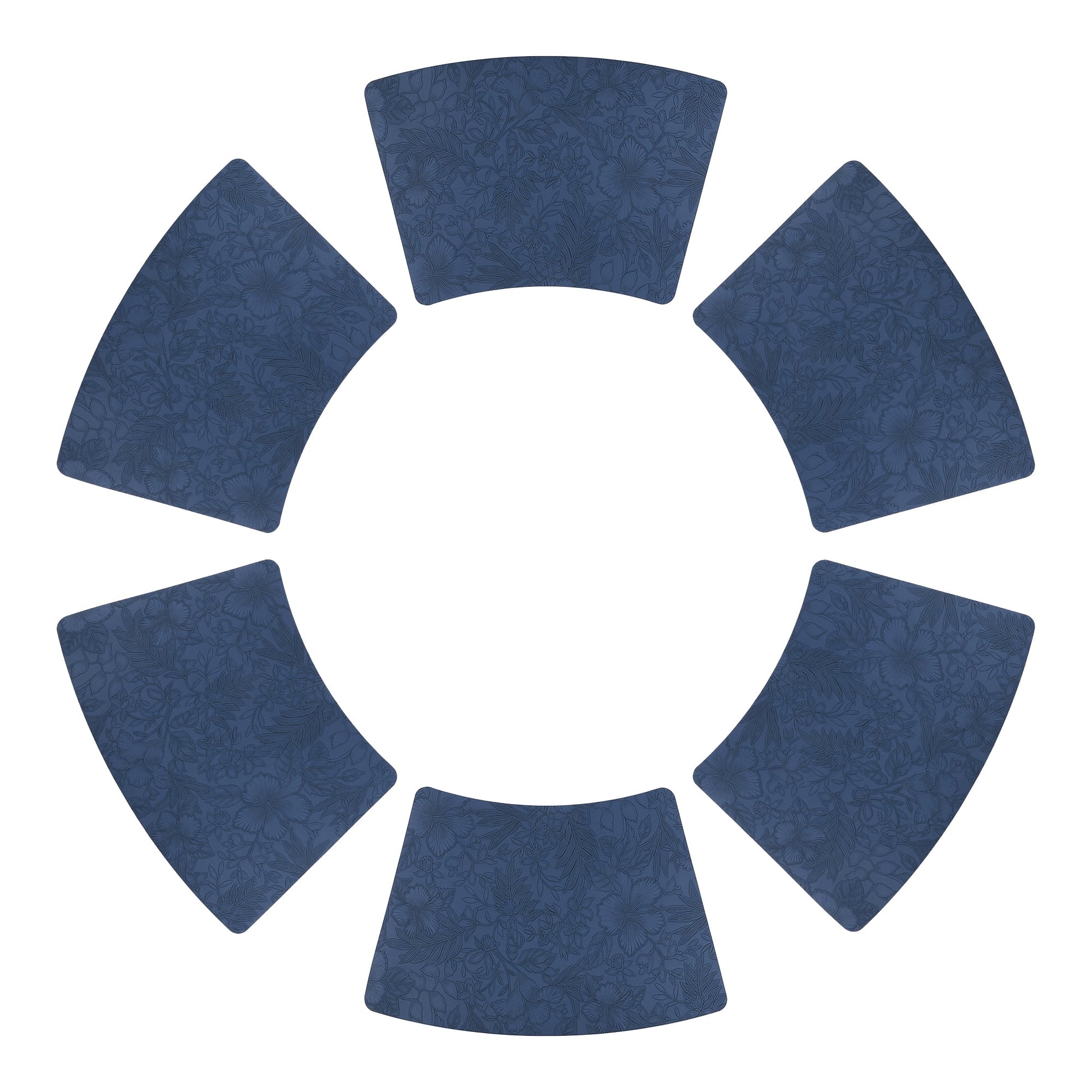 Unique Bargains Set of 6 Place Mat Faux Leather Table Placemats Washable Dark Blue 19x12in