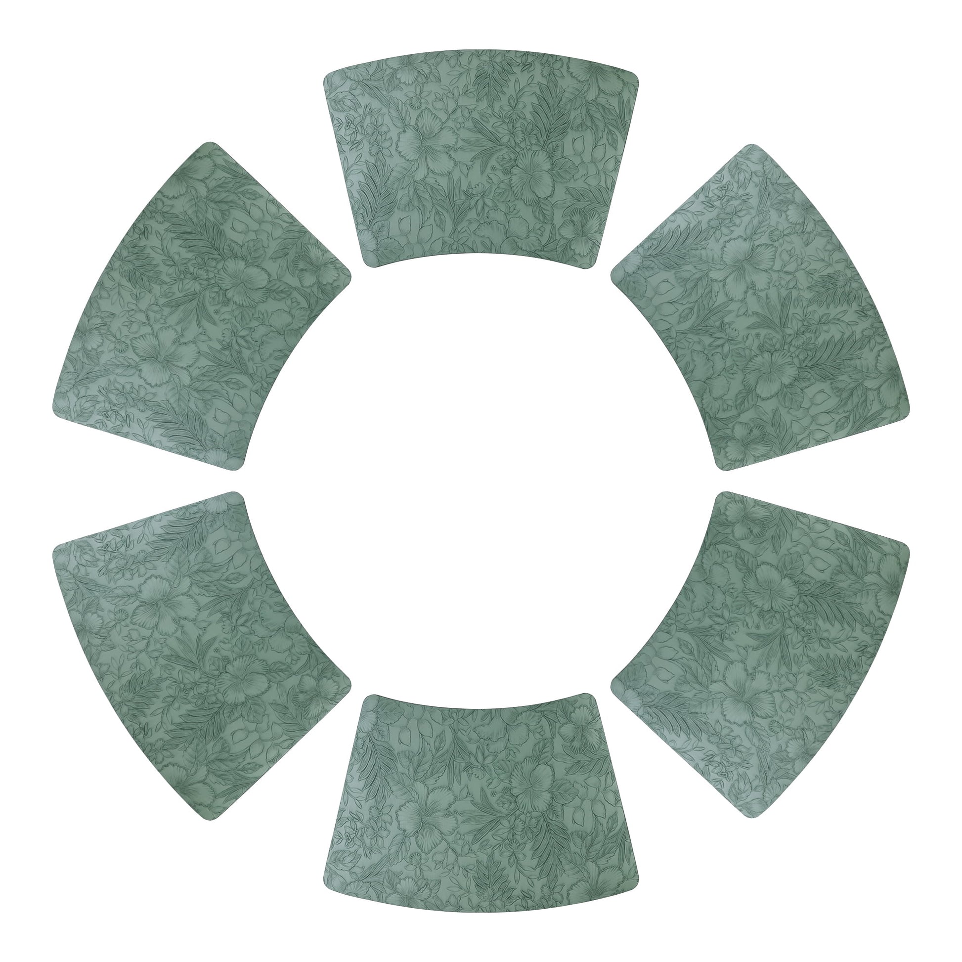 Unique Bargains Set of 6 Place Mat Faux Leather Table Placemats Washable Green 19x12in