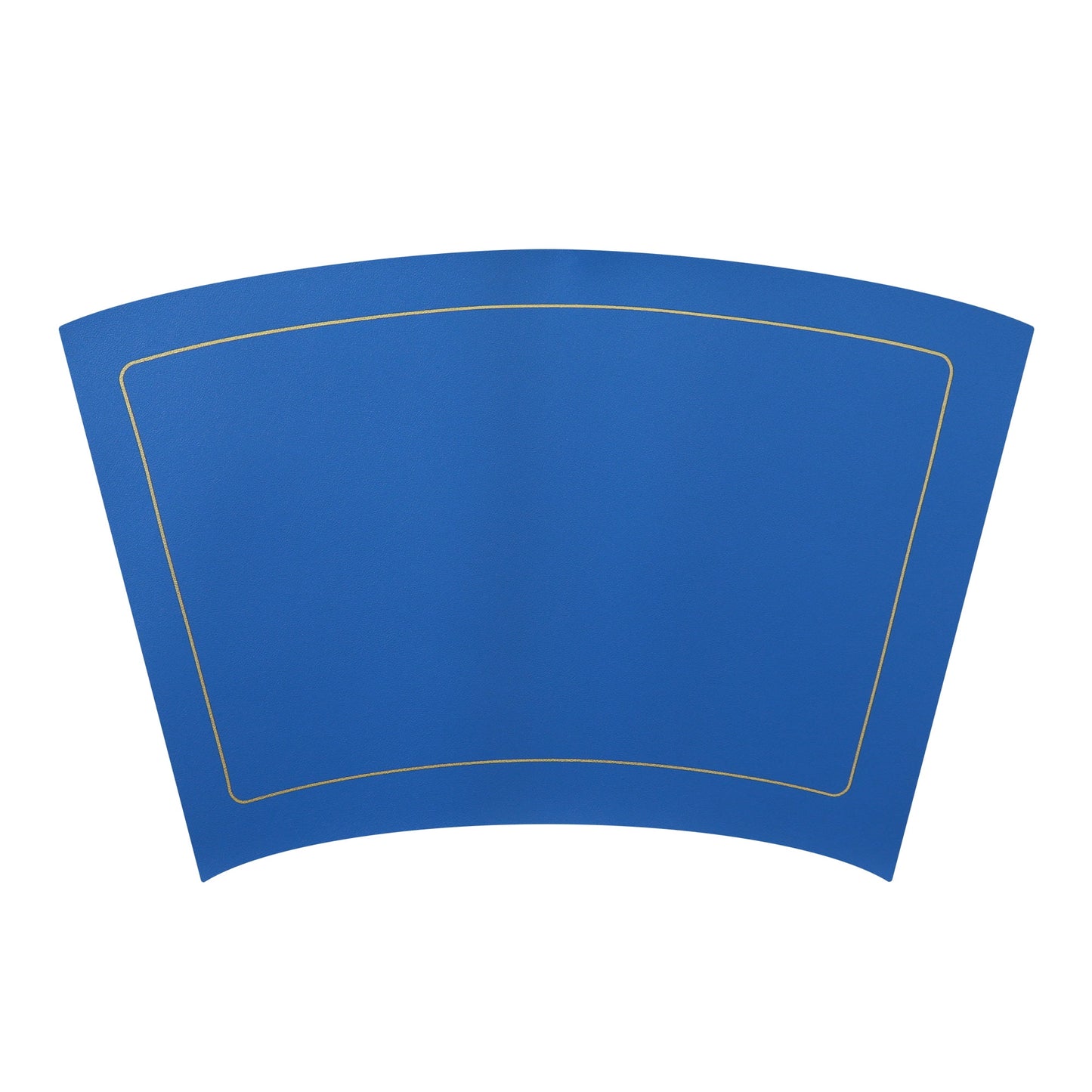 Unique Bargains Set of 6 Wedge Faux Leather Heat Resistant Wipe Clean Round Table Mats Blue