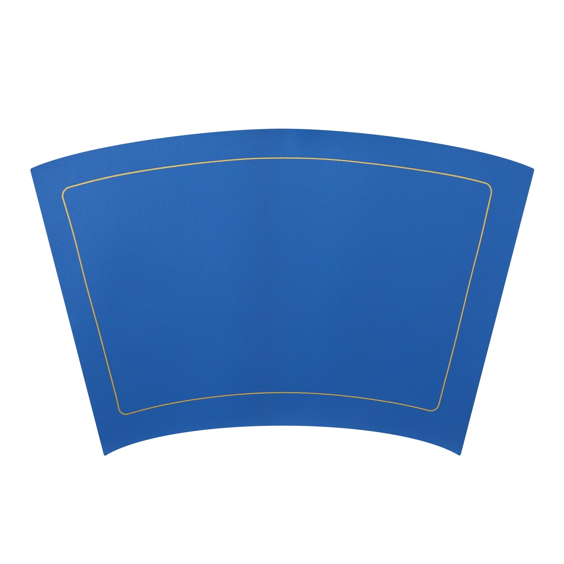 Unique Bargains Set of 6 Wedge Faux Leather Heat Resistant Wipe Clean Round Table Mats Blue