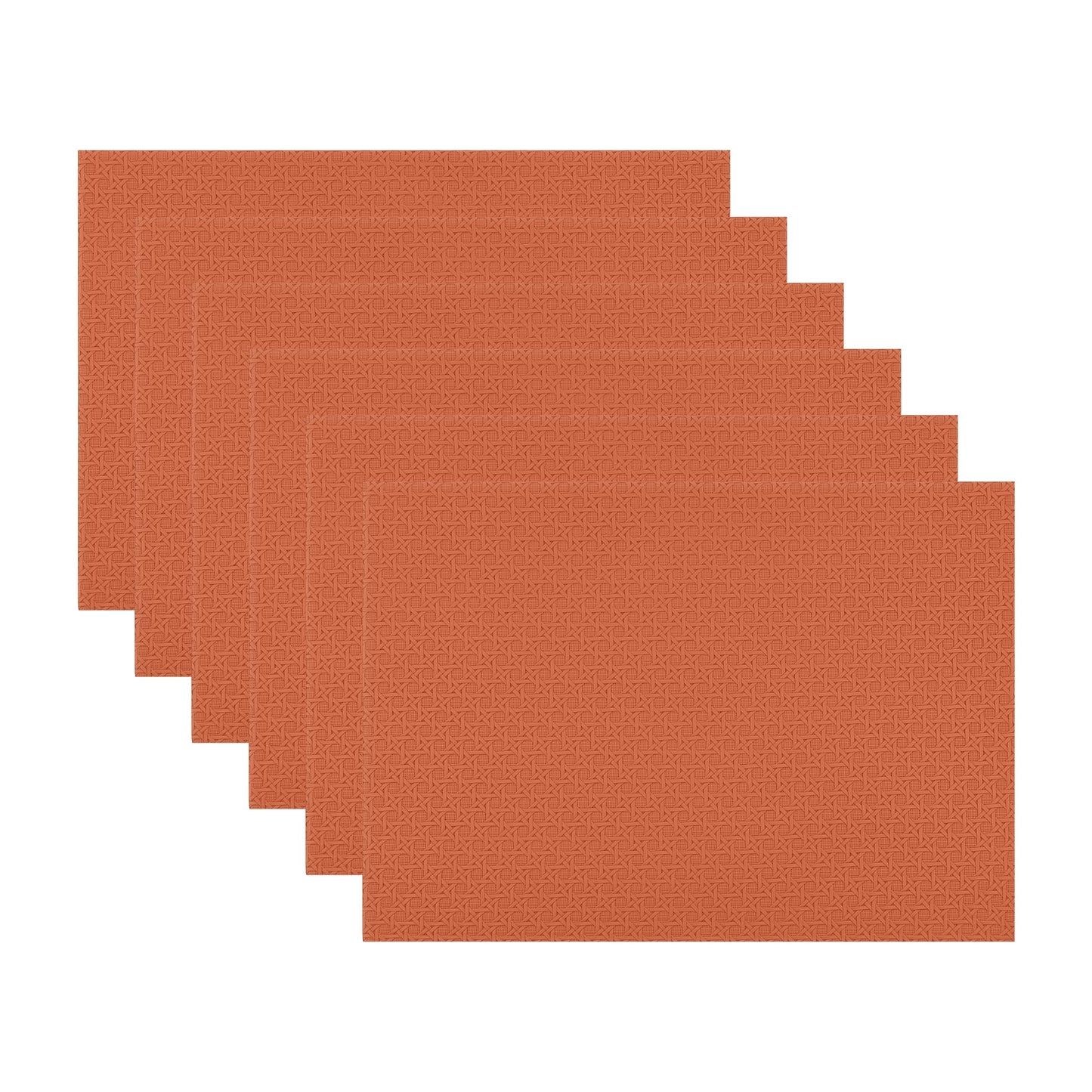 Unique Bargains Set of 6 Woven Placemats for Dining Brown 17*12in