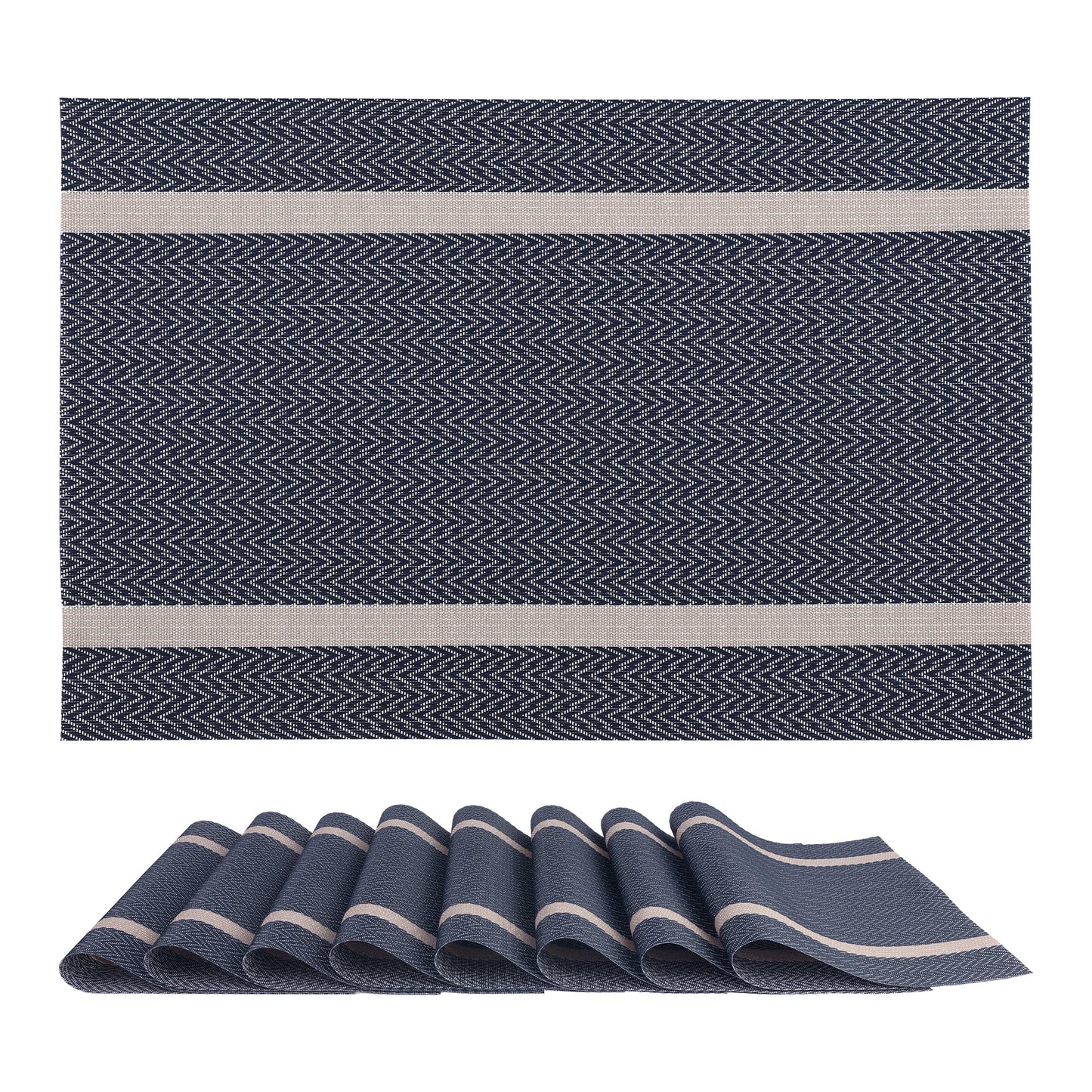 Unique Bargains Set of 8 Vinyl Placemats for Kitchen Washable Table Placemats Brown