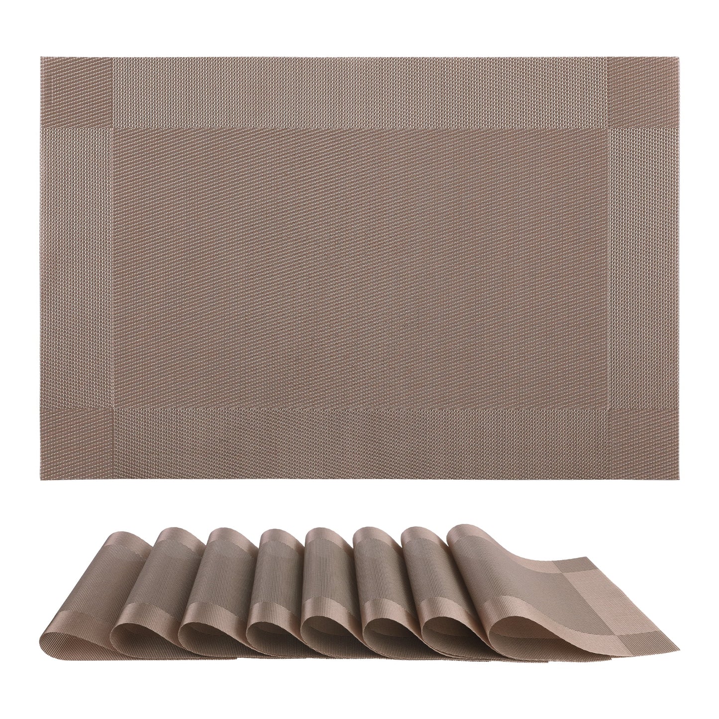 Unique Bargains Set of 8 Washable Wipeable Heat Resistant Table Placemat White 18x12in
