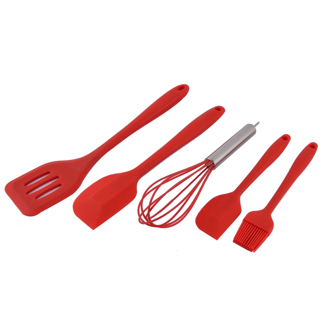 Unique Bargains Silicone Heat Resistant Spatula Brush Whisk Baking Tool Set 5 in 1