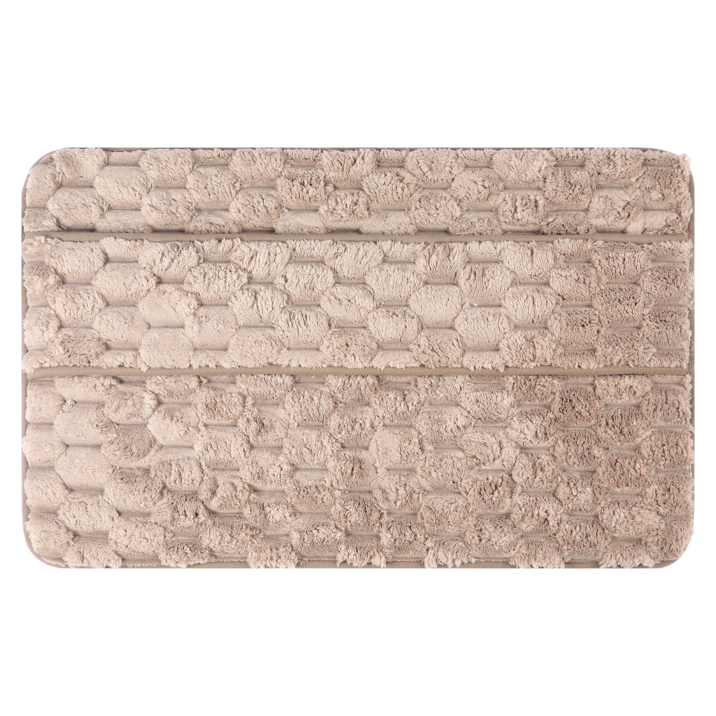 Unique Bargains Soft Absorbent Non-Slip Washable Bath Mat Brown 16" x 24"