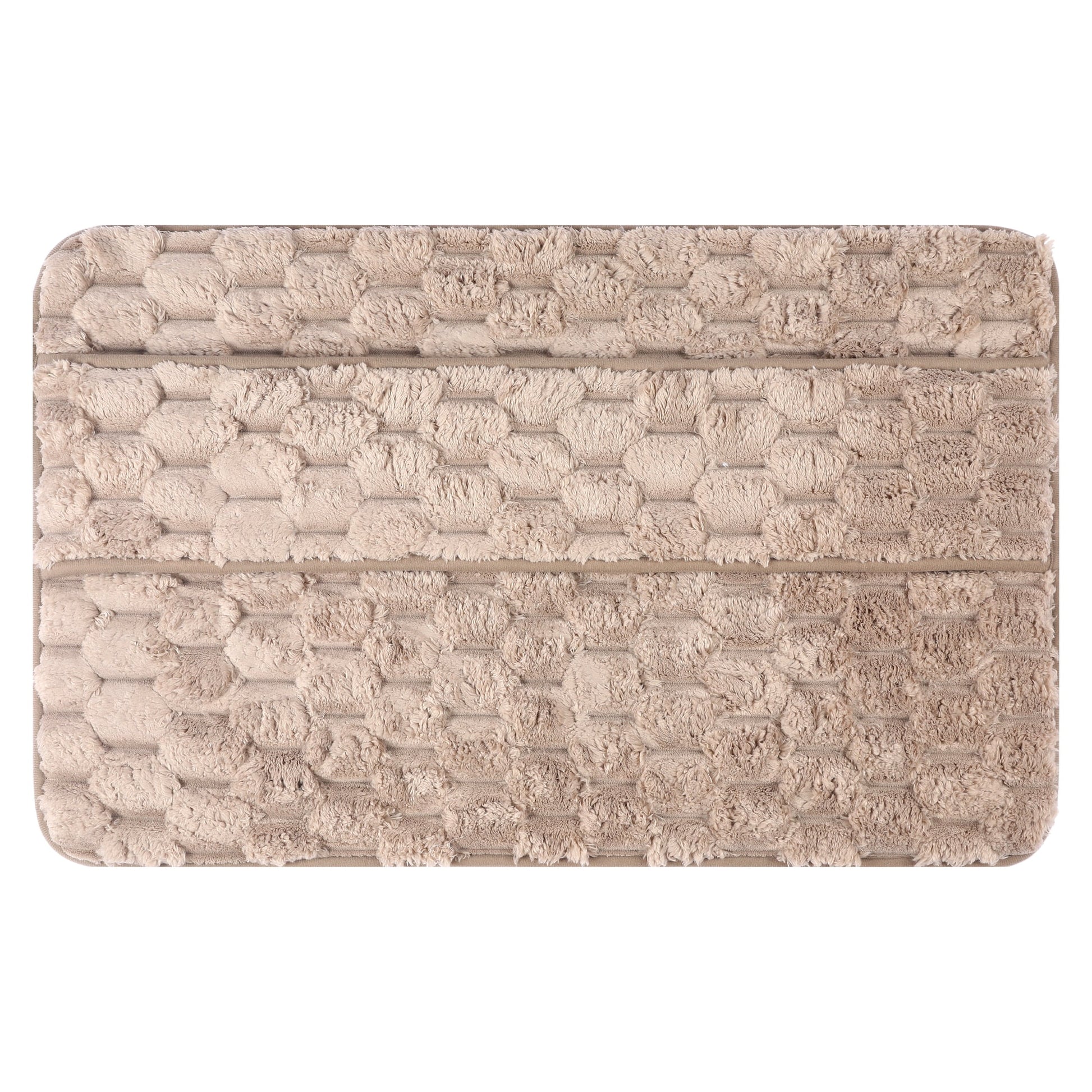 Unique Bargains Soft Absorbent Non-Slip Washable Bath Mat Brown 20" x 32"