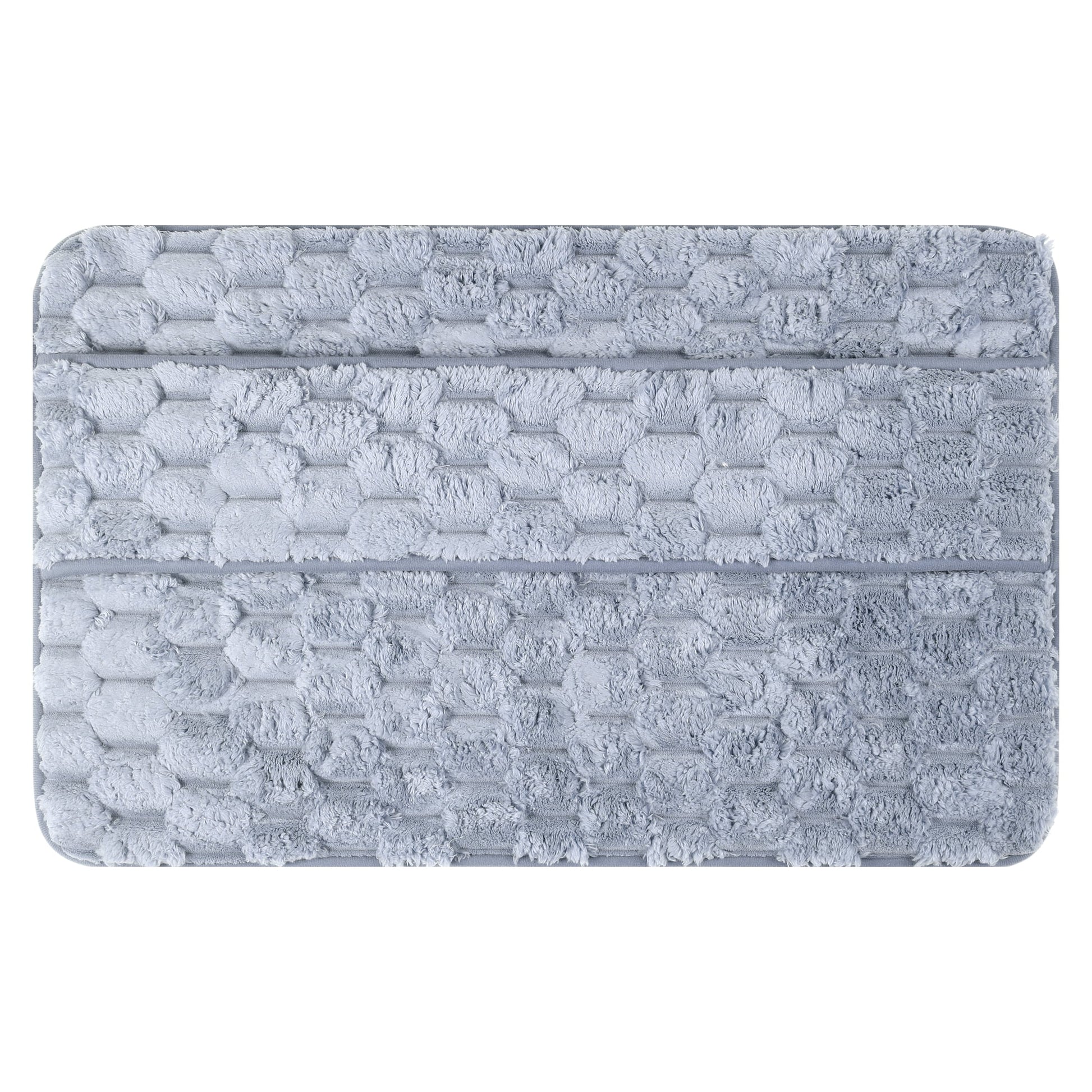 Unique Bargains Soft Absorbent Non-Slip Washable Bath Mat Grey 16" x 24"