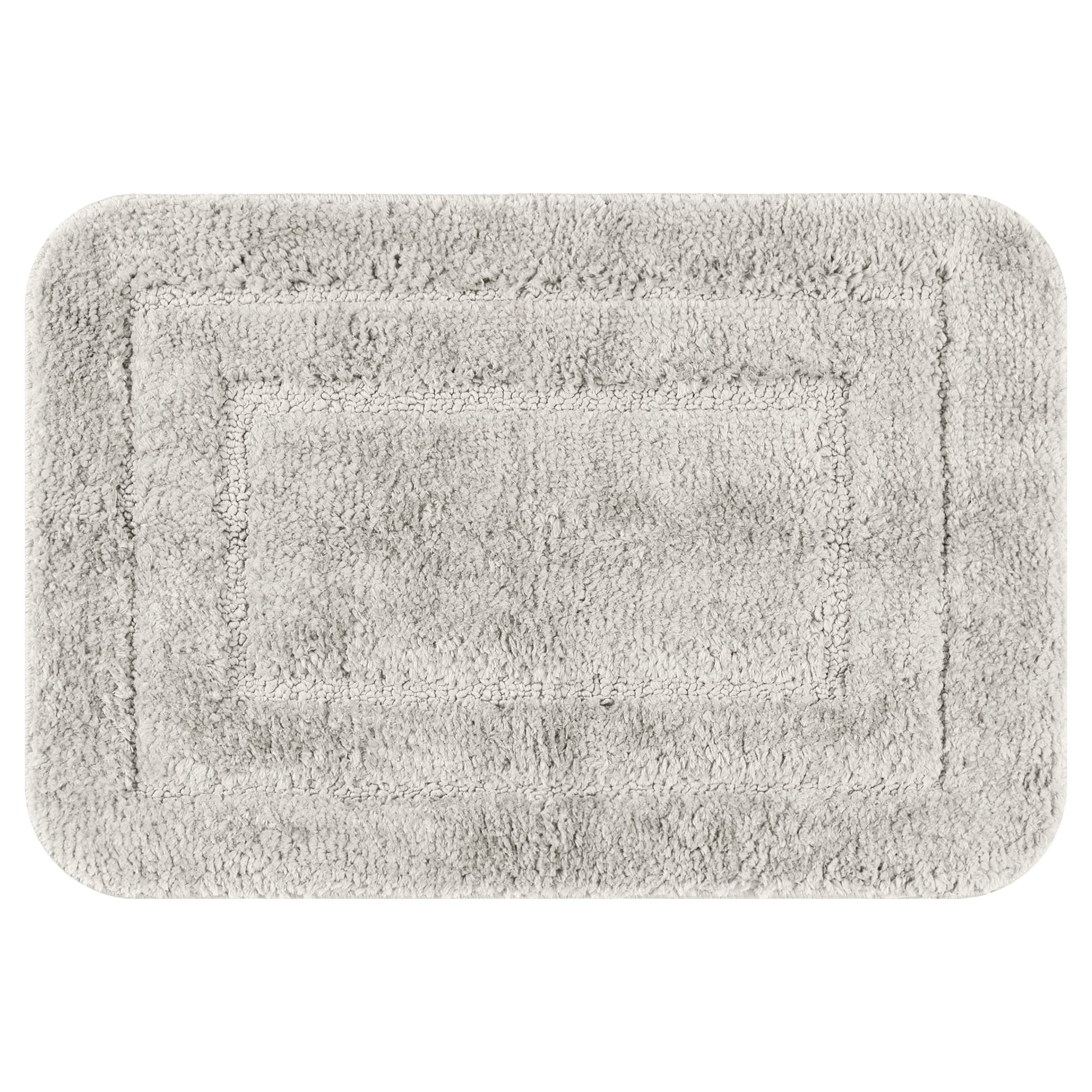 Unique Bargains Soft Absorbent Rug Non-Slip Plush Bath Mat for Bathroom Floor Light Grey 20"x32"