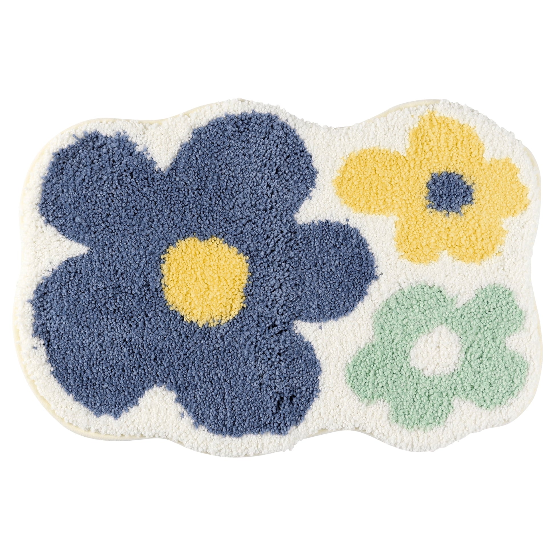 Unique Bargains Soft Plush Non-Slip Printing Mat Quick Dry for Bathroom Floor Flower 20"x32"