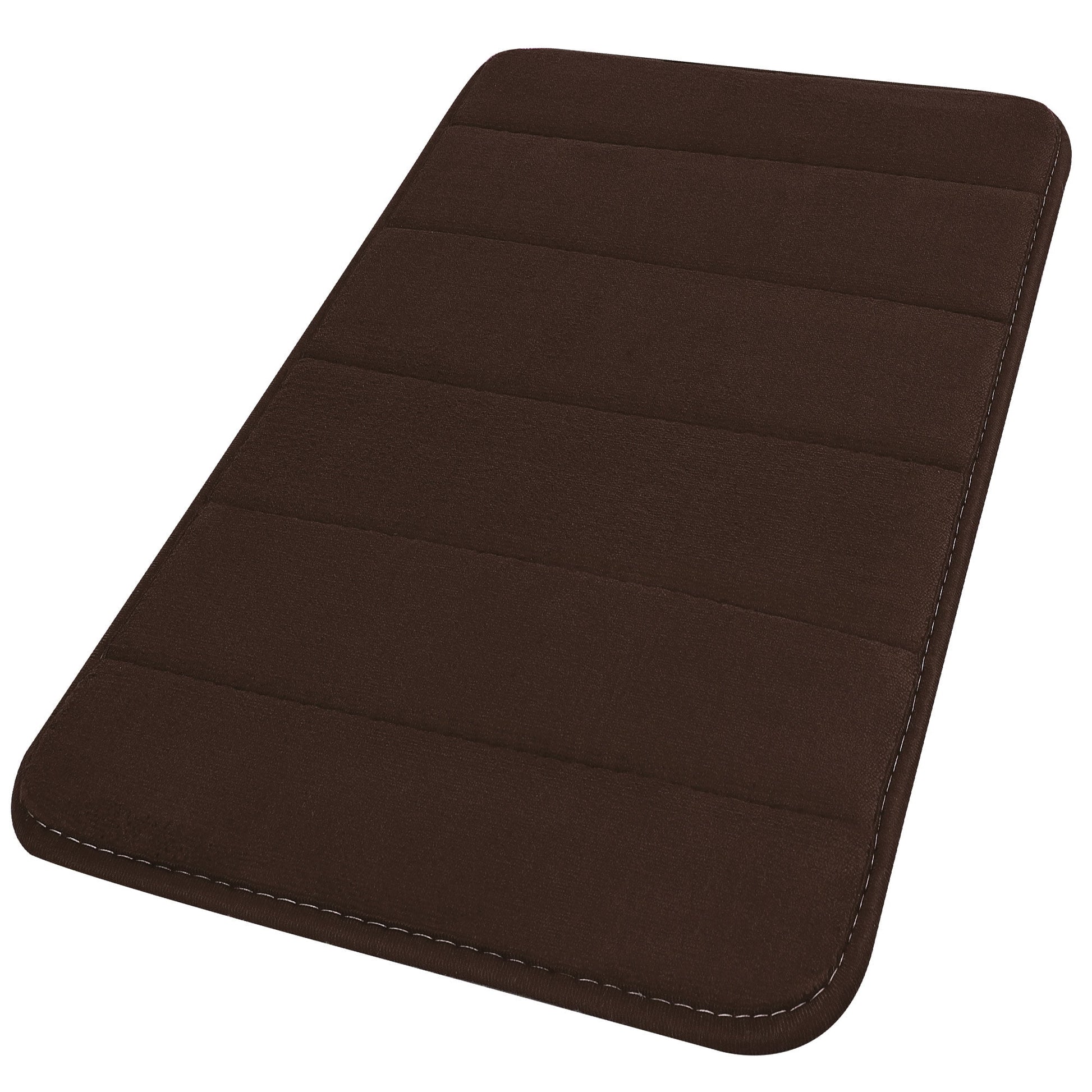 Unique Bargains Solid Contemporary Memory Foam Bath Rug Purple 24"x16"