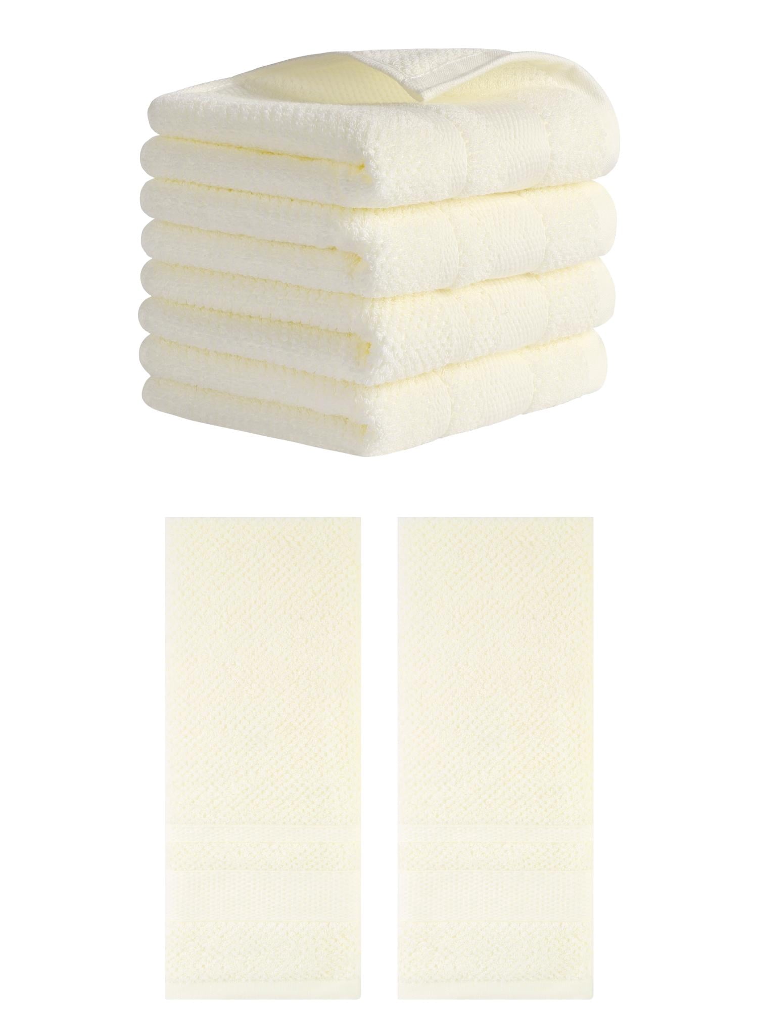 Unique Bargains Solid Hand Towels Absorbent Towel for Bath Kitchen White 6 Pack
