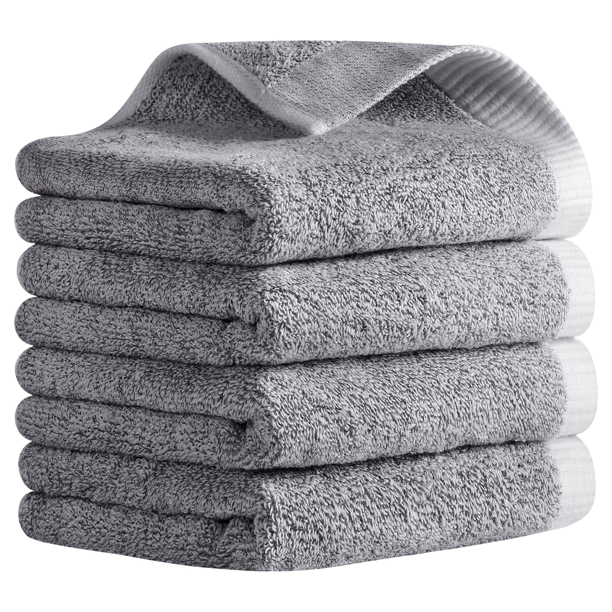 Unique Bargains Solid Hand Towels Soft Absorbent Grey 4-Pieces