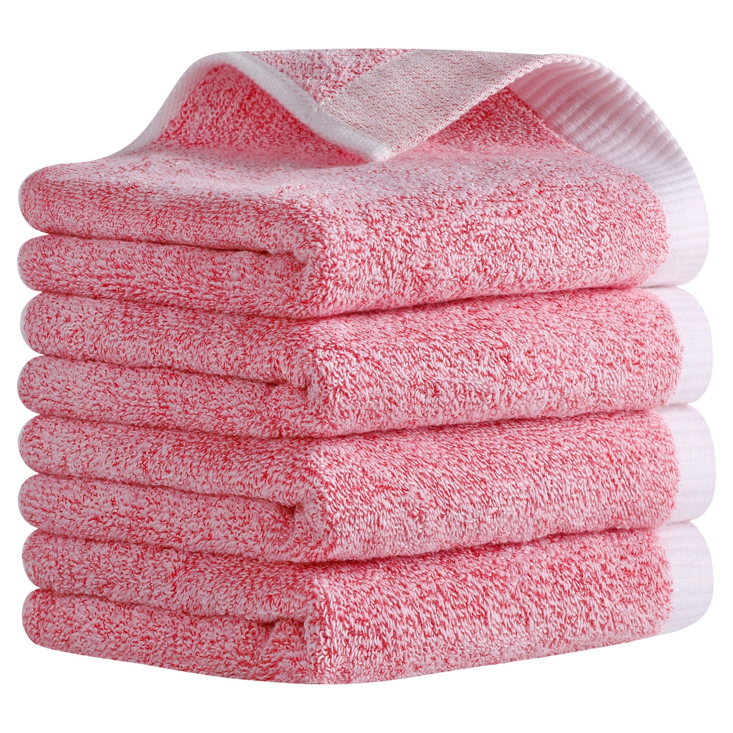 Unique Bargains Solid Hand Towels Soft Absorbent Pink 4-Pieces