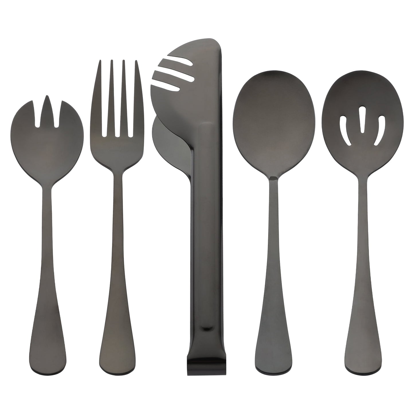 Unique Bargains Stainless Steel Flatware Cutlery Set for Kitchen Black 10 Pcs