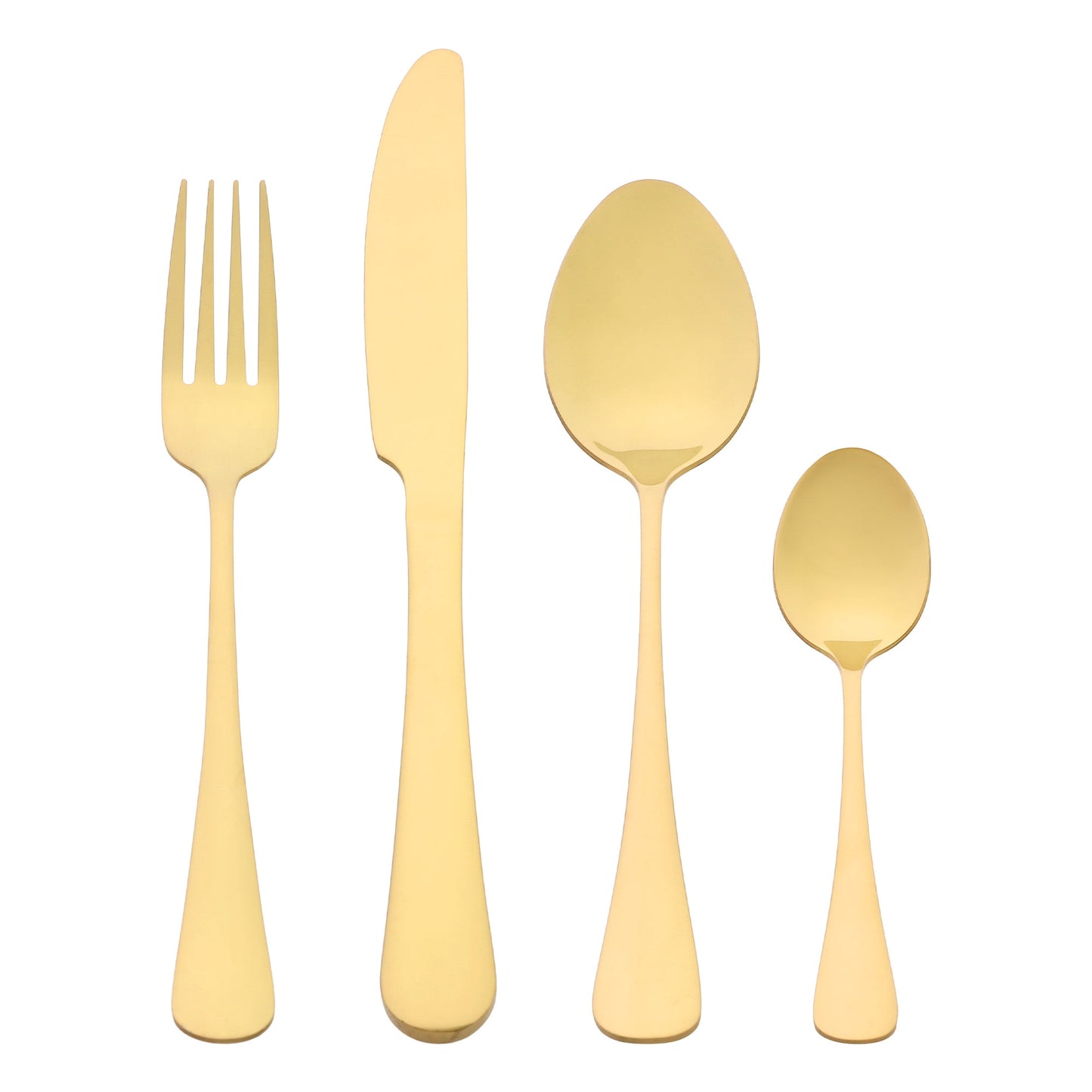 Unique Bargains Stainless Steel Flatware Set for Kitchen and Dining Gold 24 Pcs