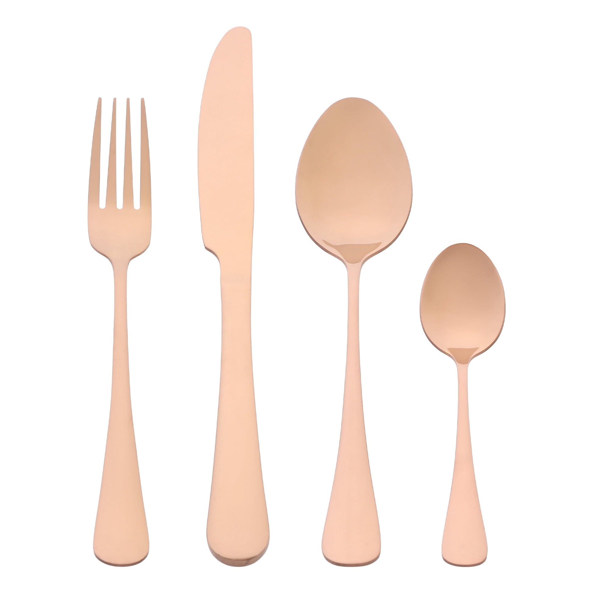 Unique Bargains Stainless Steel Flatware Set for Kitchen and Dining Rose Gold 24 Pcs