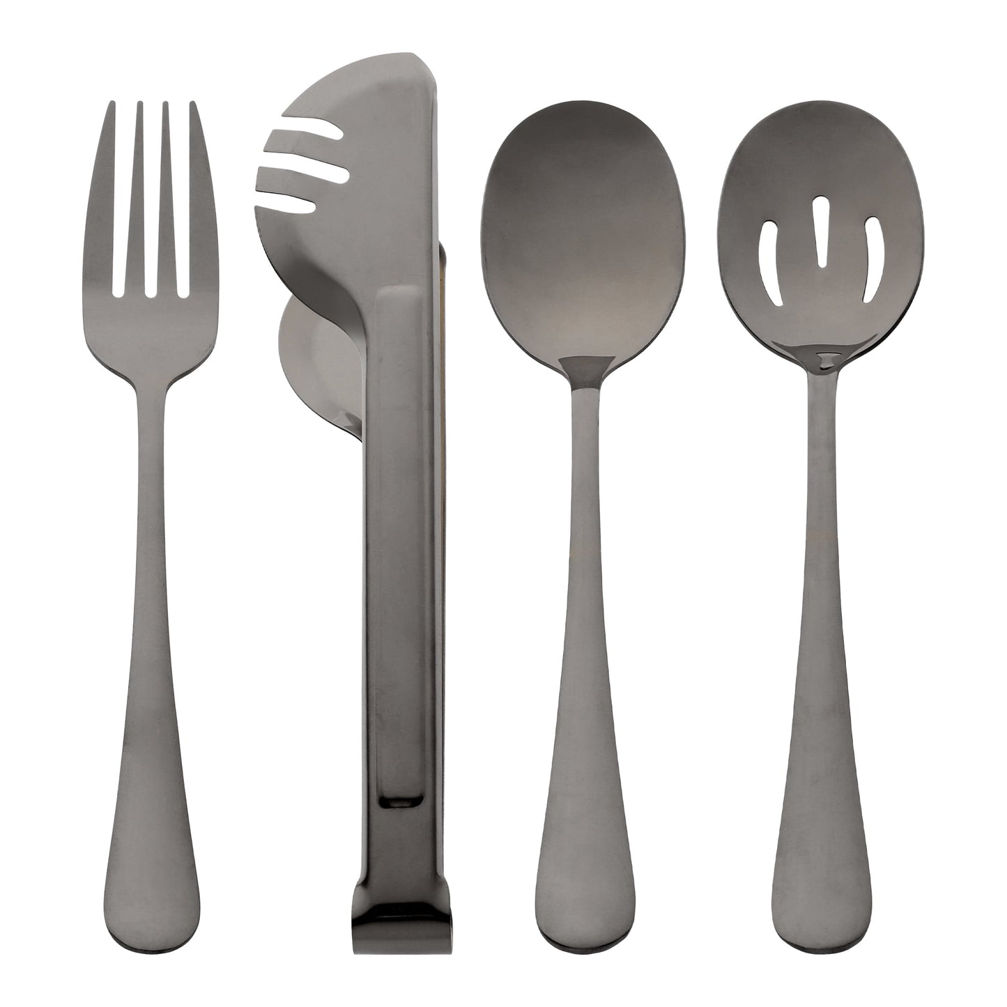 Unique Bargains Stainless Steel Flatware Set with Spoons and Forks Black 8 Pcs