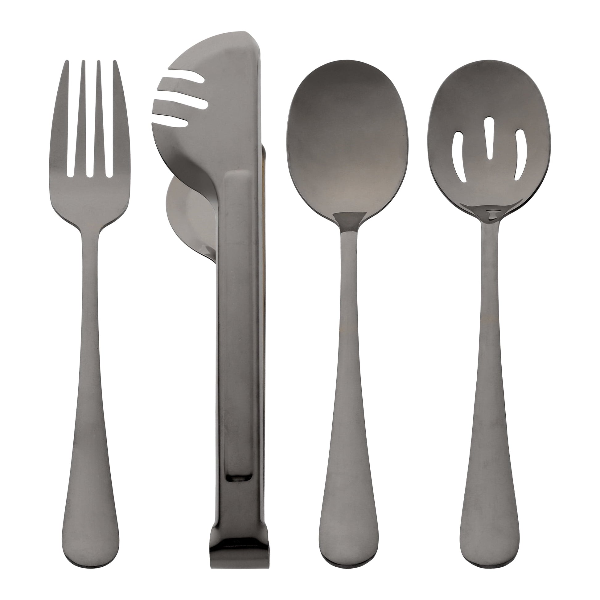 Unique Bargains Stainless Steel Flatware Set with Spoons and Forks Black 8 Pcs