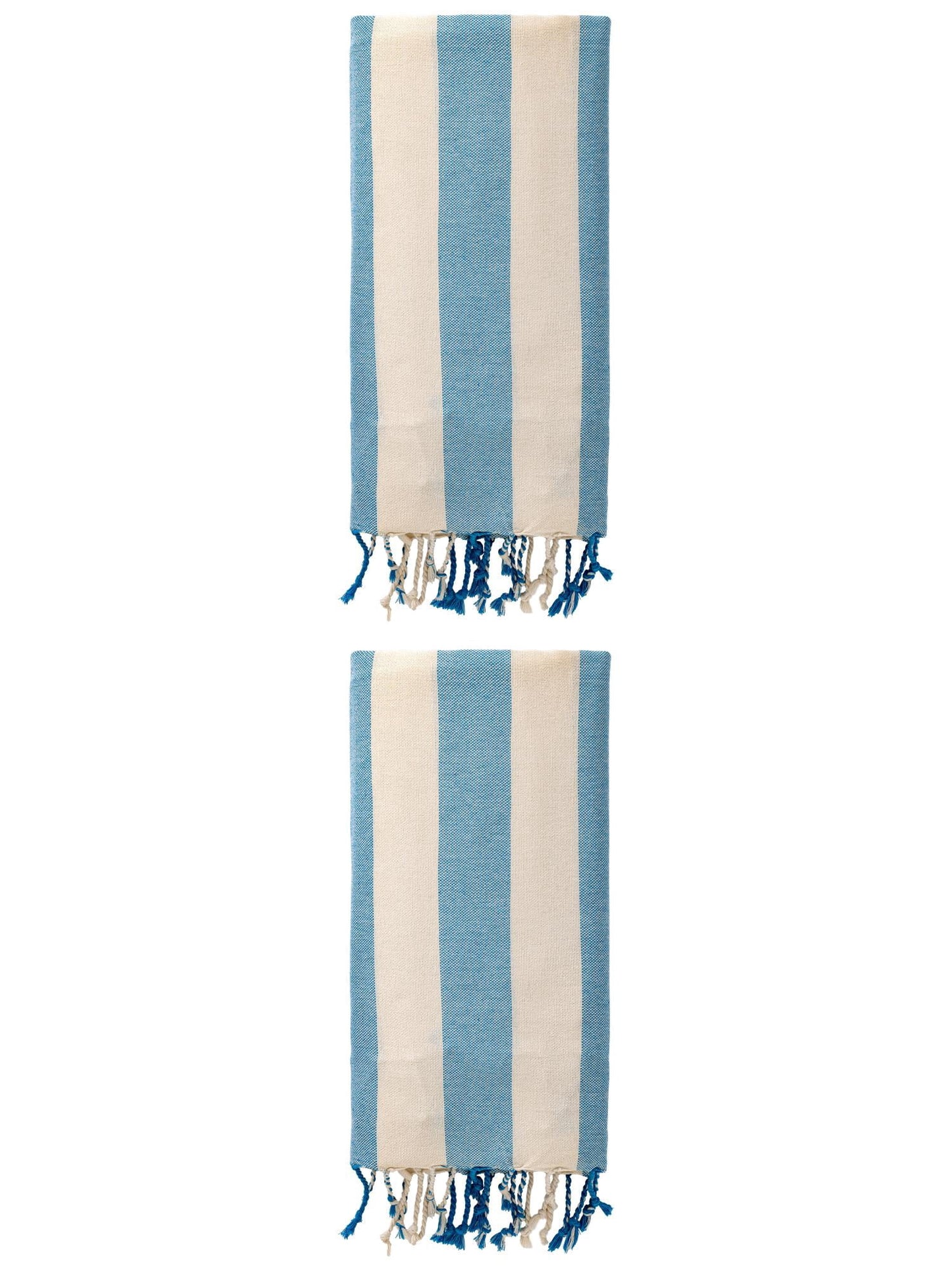 Unique Bargains Stripe Absorbent Quick Dry Beach Towel 2 Pack Blue 71"x40"