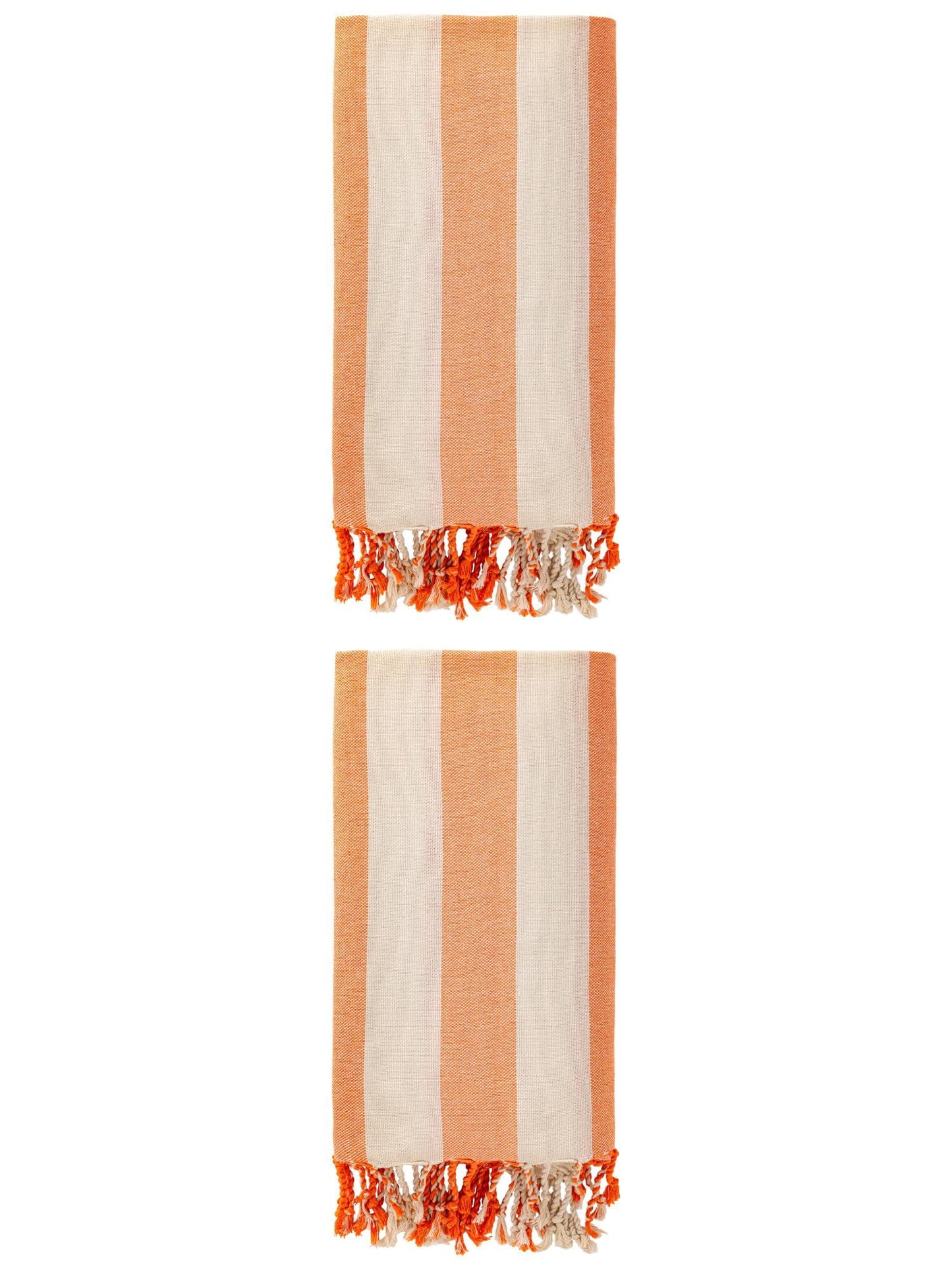 Unique Bargains Stripe Lightweight Absorbent Beach Towel 2 Pack Orange 71"x40"