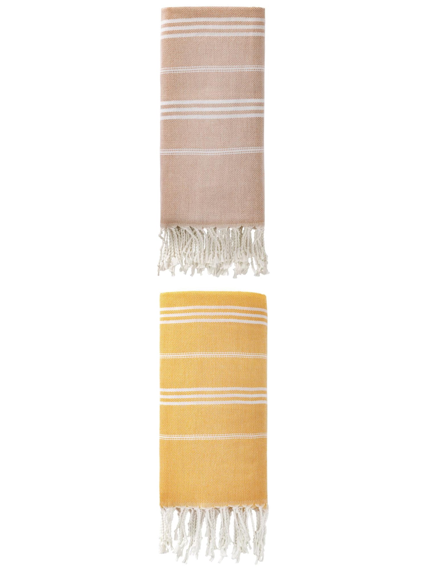 Unique Bargains Stripe Turkish Quick Dry Beach Towel 2 Pack Red 71"x35"