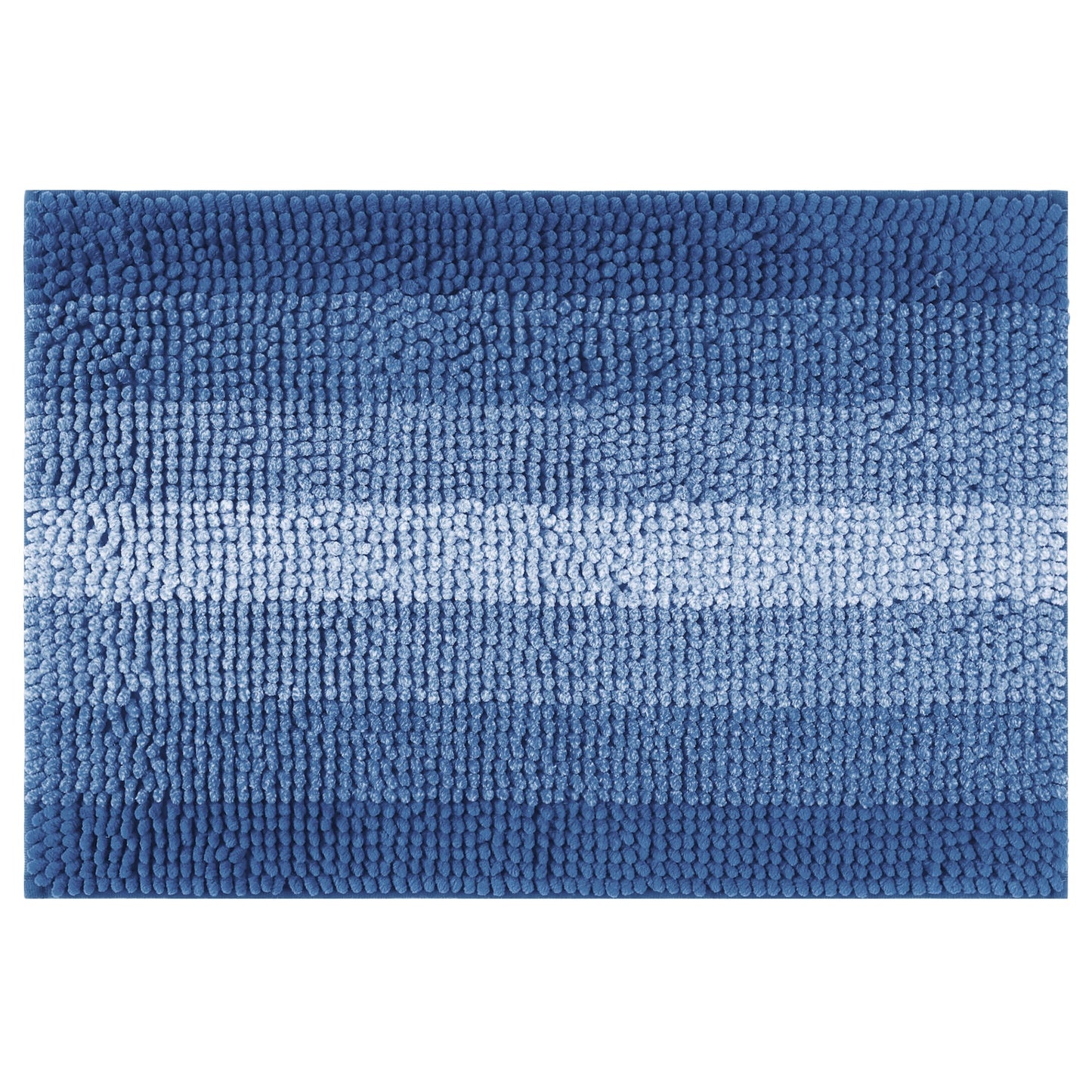 Unique Bargains Striped Bathroom Rugs Non-Slip Bath Carpet Bath Mats Navy Blue-2 20"x32"