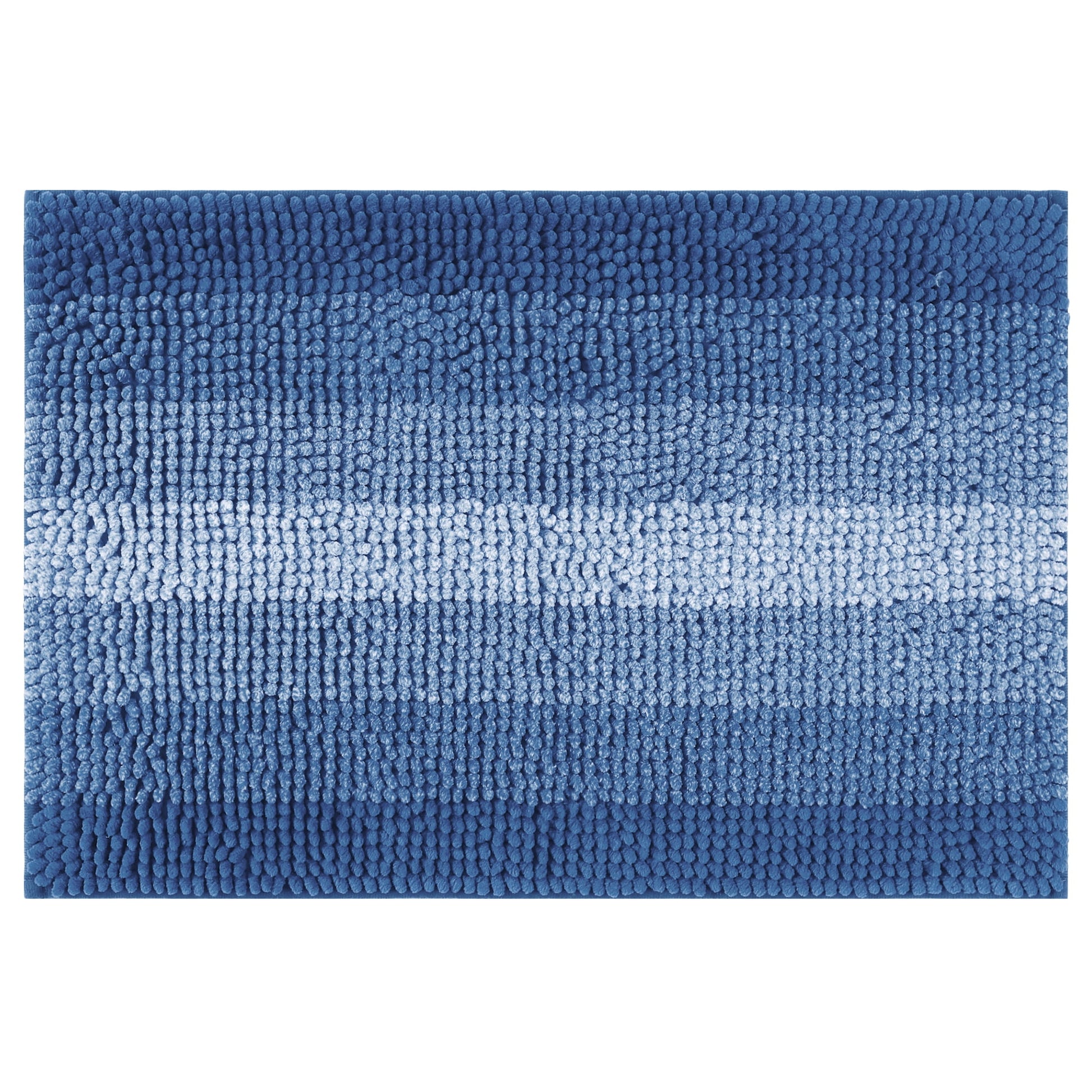 Unique Bargains Striped Bathroom Rugs Non-Slip Bath Carpet Bath Mats Navy Blue-2 20"x32"