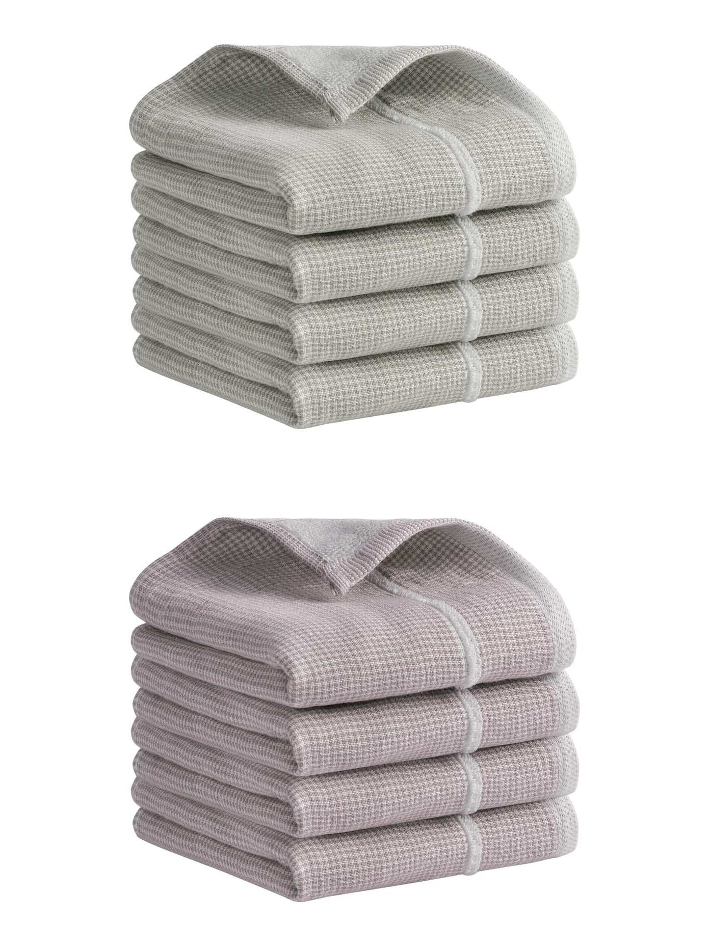 Unique Bargains Striped Decorative Hand Towel Set Cotton Face Towels Khaki/Brown 8 Pack