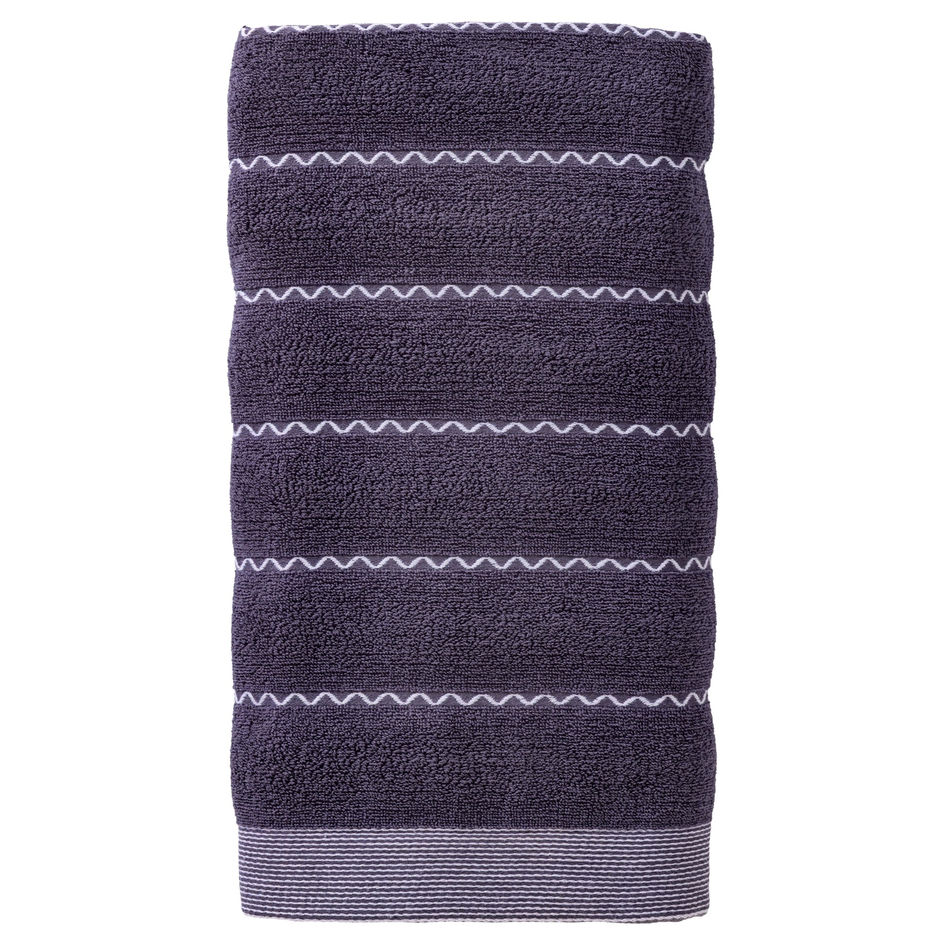 Unique Bargains Ultra Soft Highly Absorbent Cotton Stripe Bath Towel Blue 55" x 28"