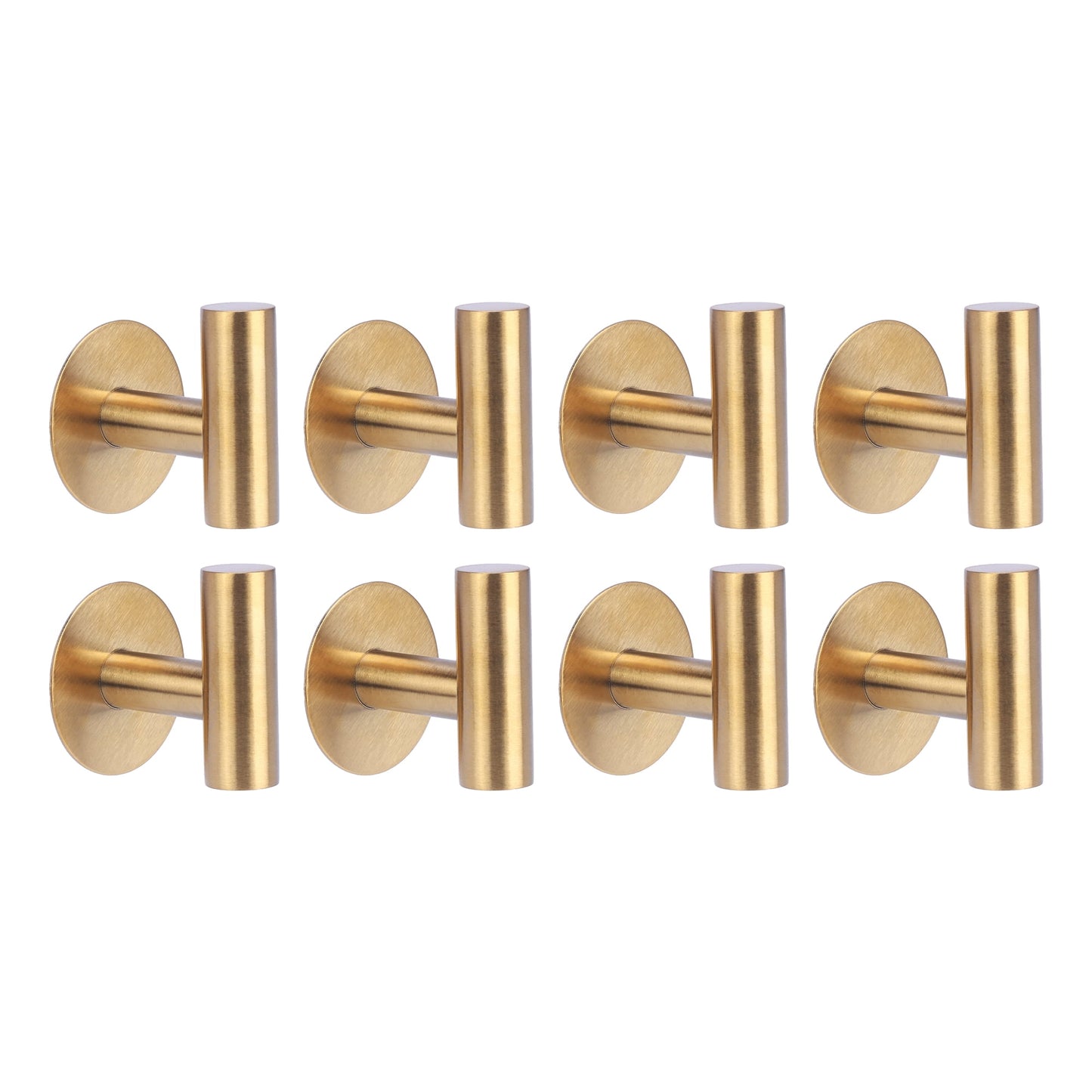 Unique Bargains Utility Hooks 8Pcs Metal Durable Wall Hooks for Household Gold