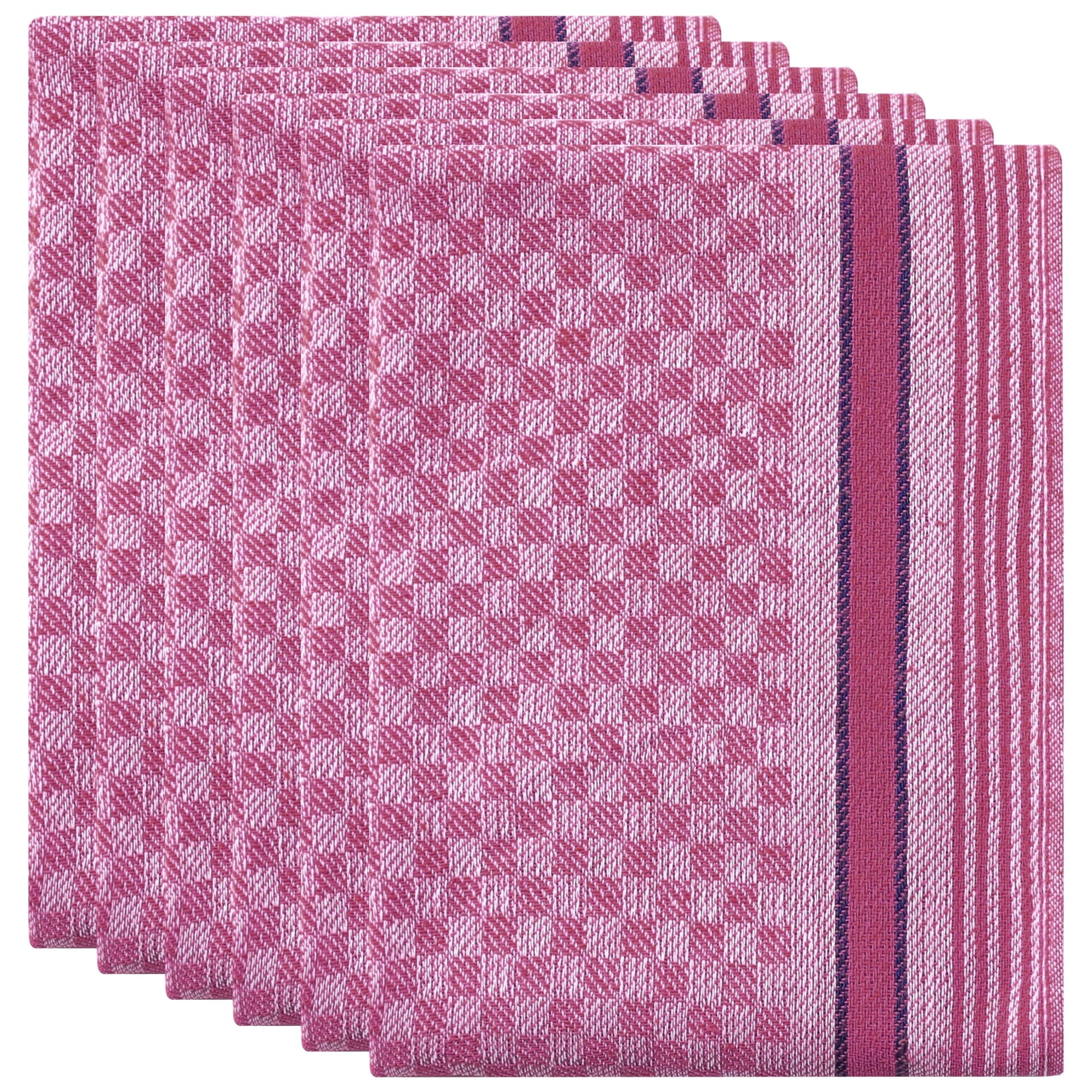 Unique Bargains Waffle Weave Cotton Absorbent Kitchen Dish Towels 15"x25" Pink