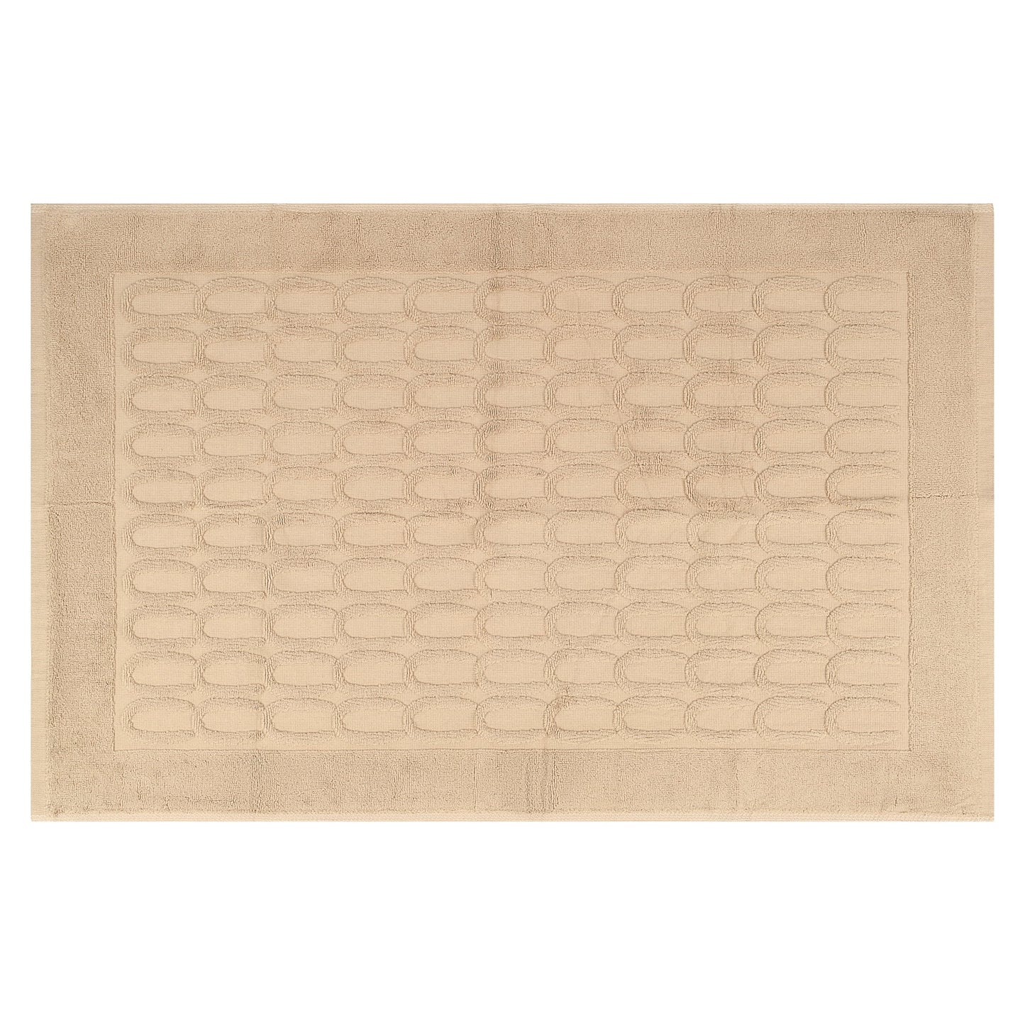 Unique Bargains Washable Textured Cotton Bath Rug Water Absorbent Mat Khaki 20" x 32"
