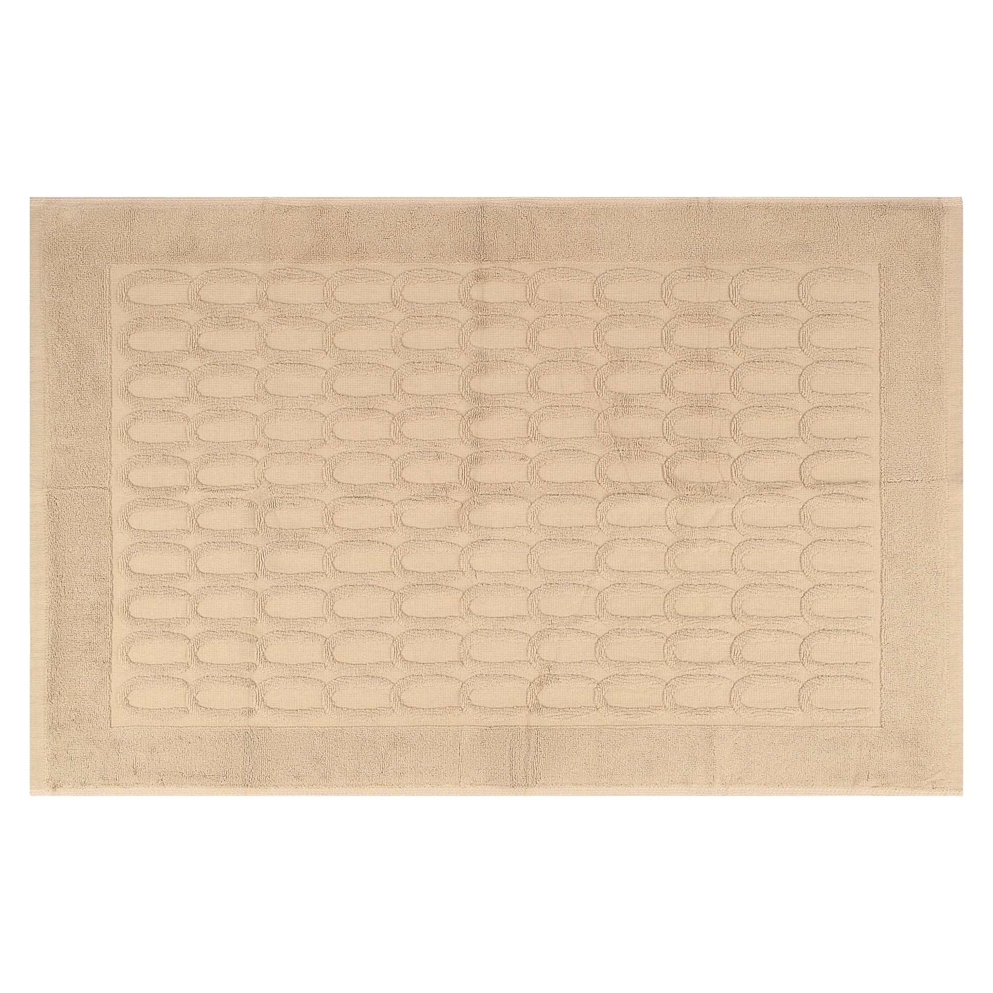 Unique Bargains Washable Textured Cotton Bath Rug Water Absorbent Mat Khaki 20" x 32"